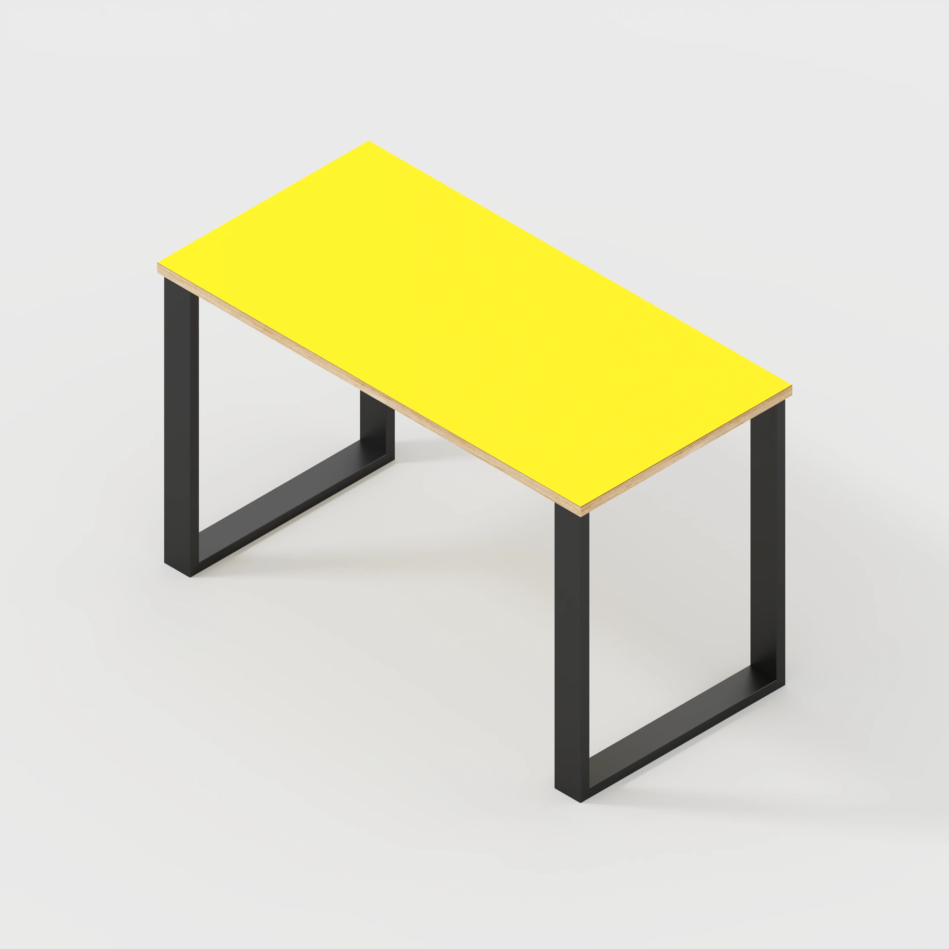 Plywood Desk with Black Industrial Legs - Formica Chrome Yellow - 1200(w) x 600(d) x 735(h) - Image 5