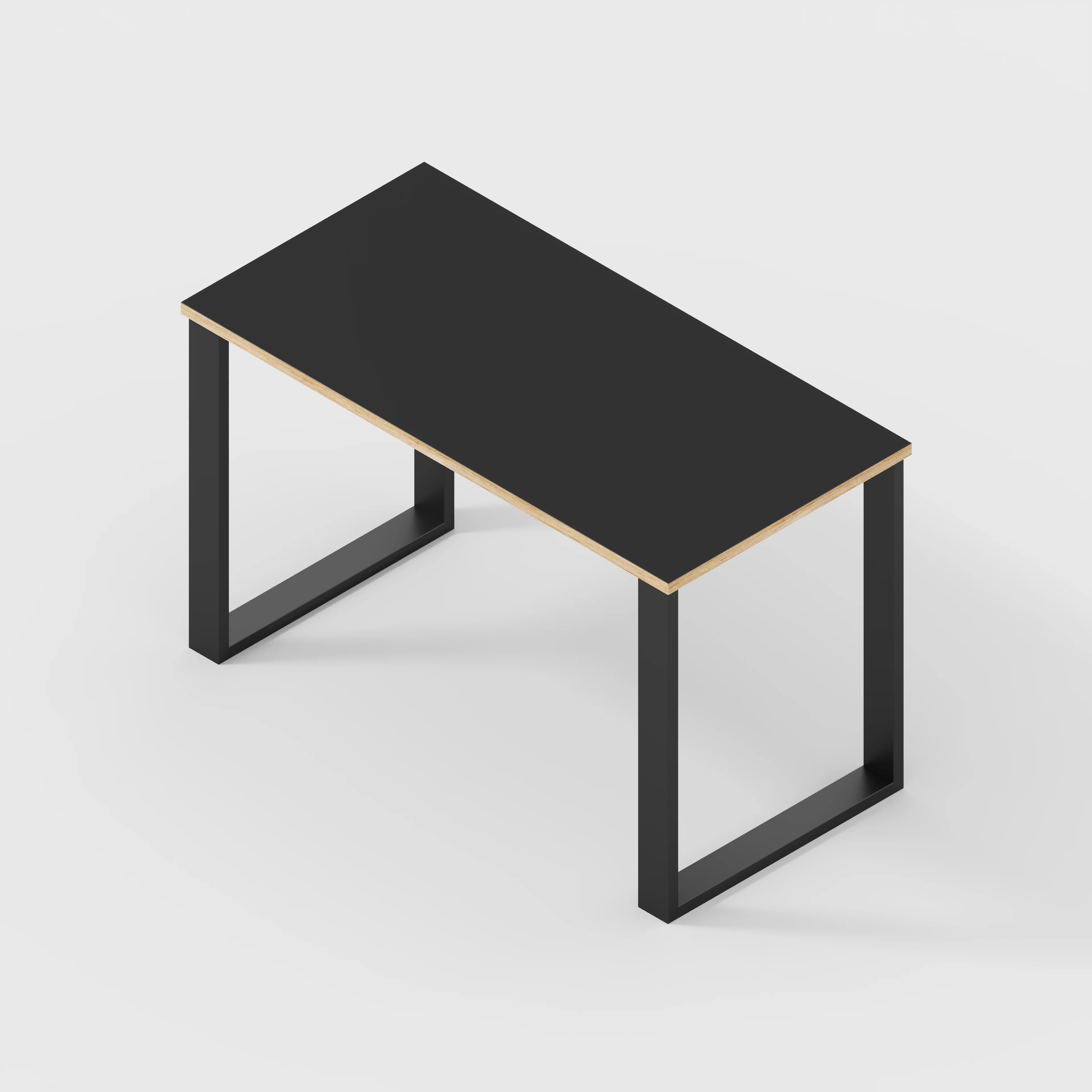 Plywood Desk with Black Industrial Legs - Formica Diamond Black - 1200(w) x 600(d) x 735(h) - Image 5