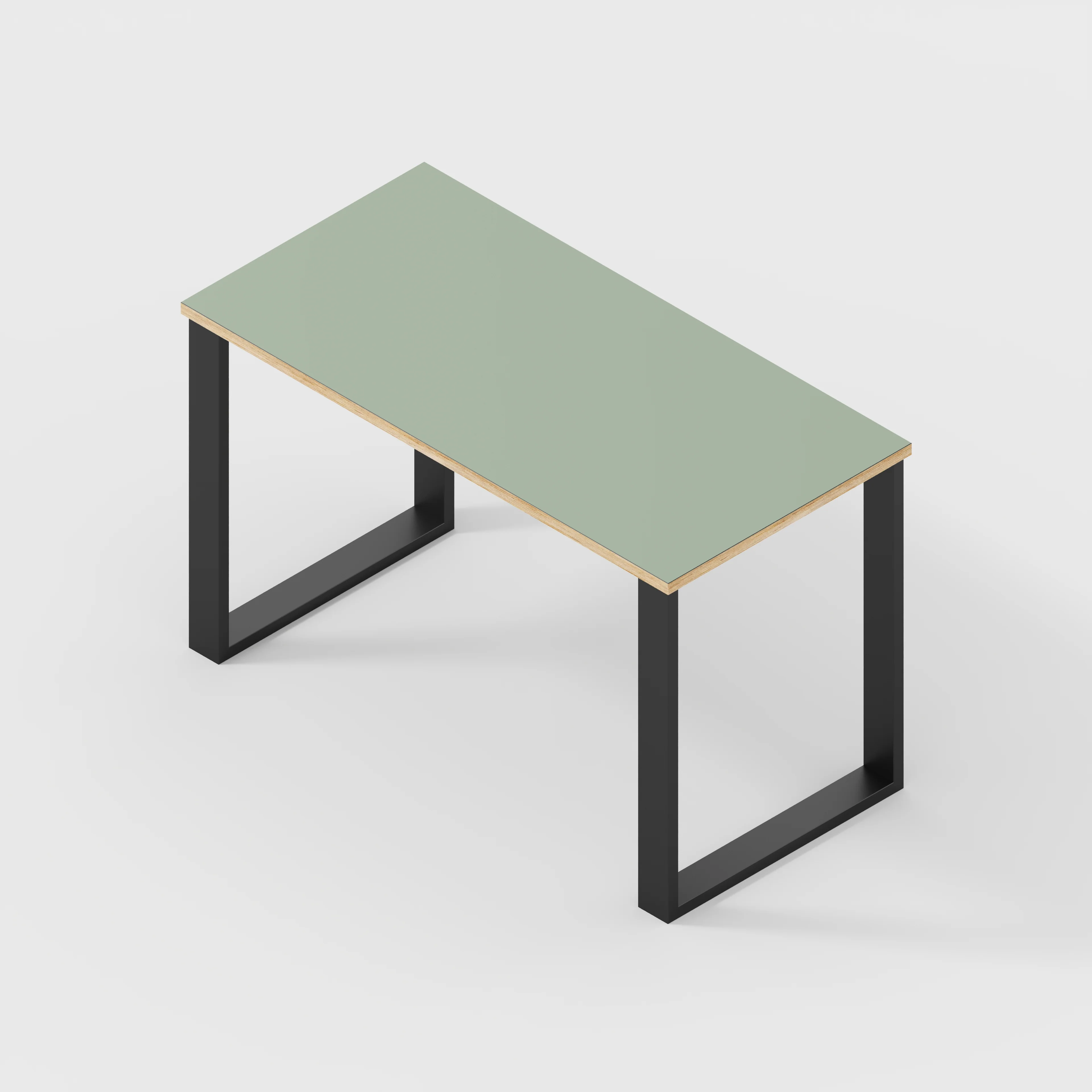 Plywood Desk with Black Industrial Legs - Formica Green Slate - 1200(w) x 600(d) x 735(h) - Image 5