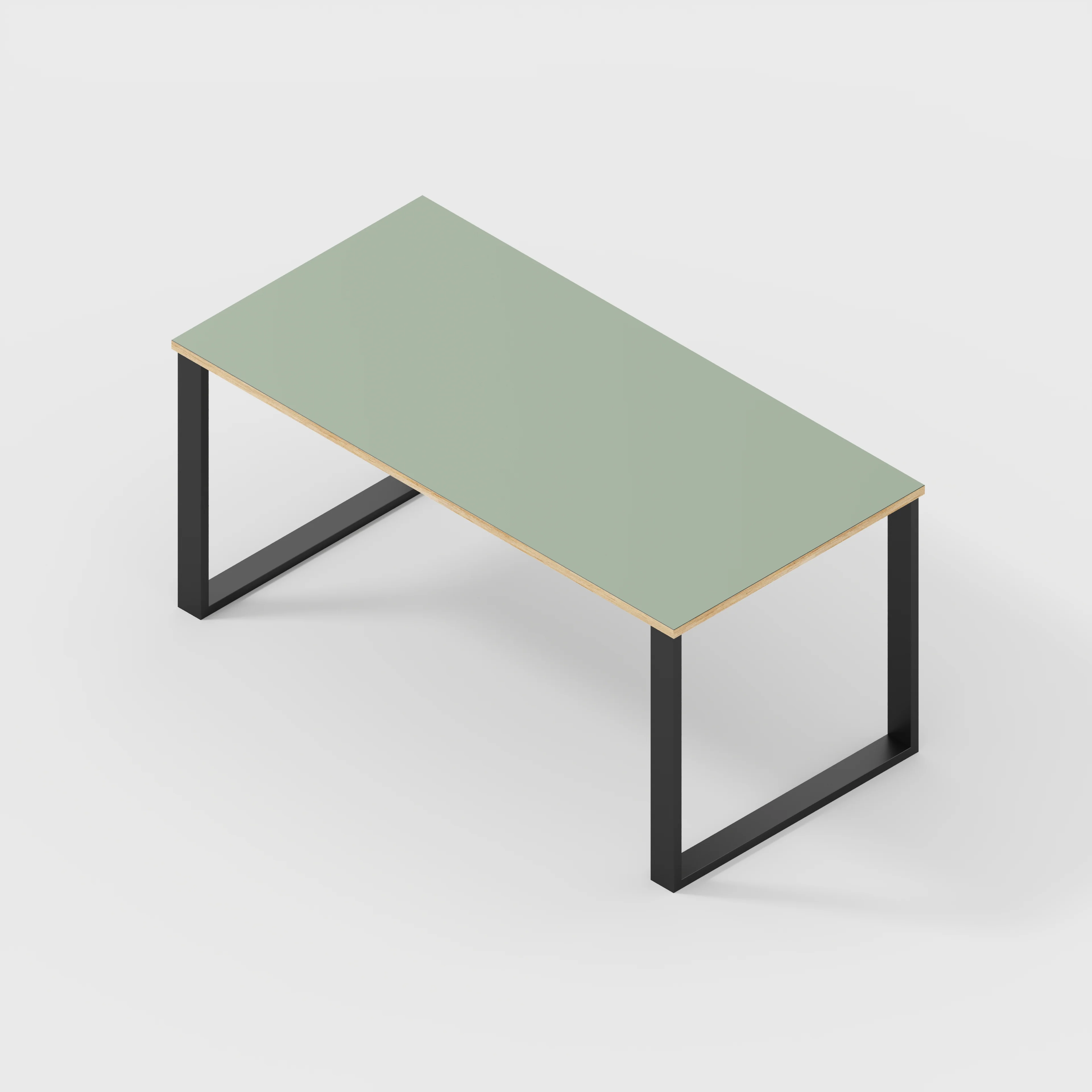 Plywood Desk with Black Industrial Legs - Formica Green Slate - 1600(w) x 800(d) x 735(h) - Image 5