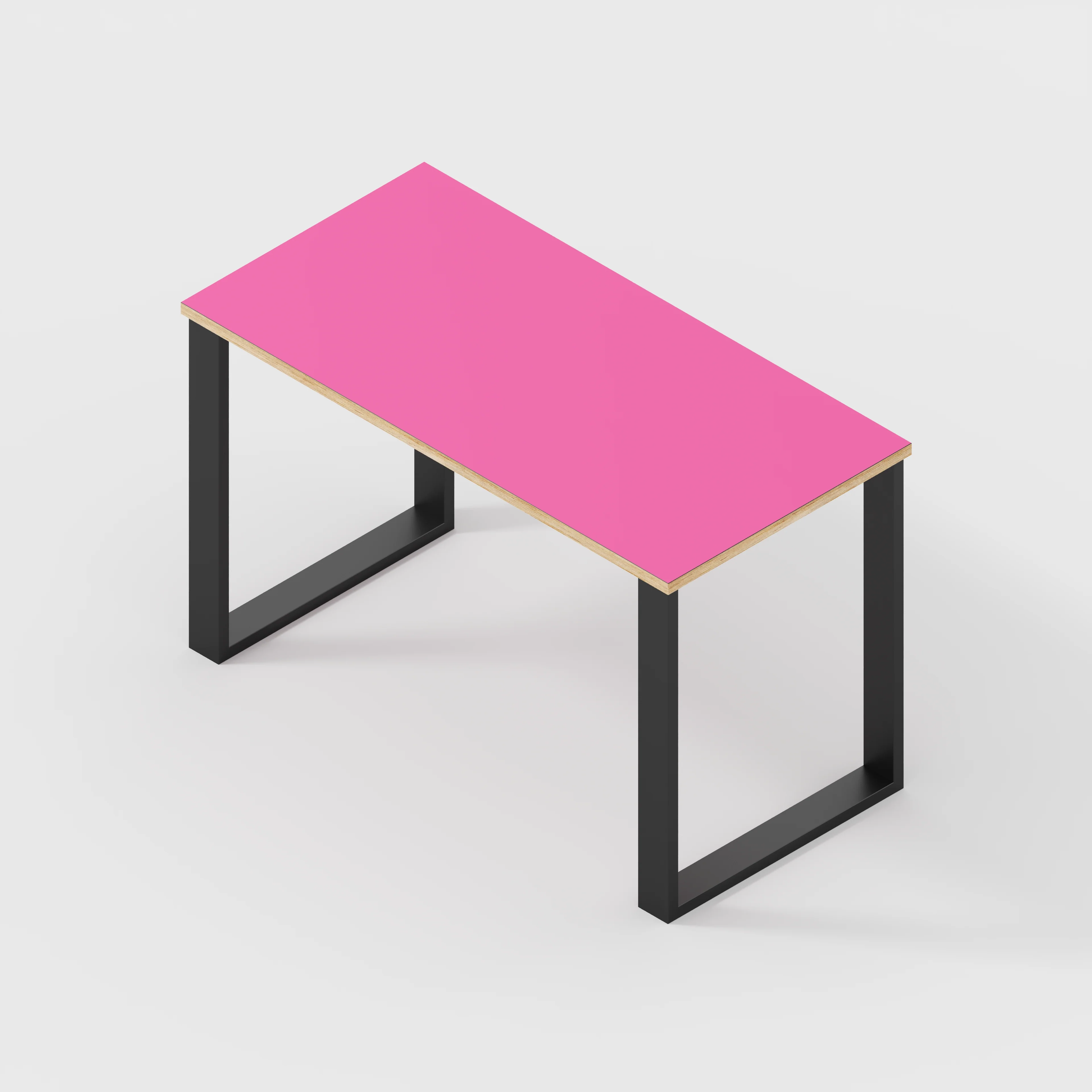 Plywood Desk with Black Industrial Legs - Formica Juicy Pink - 1200(w) x 600(d) x 735(h) - Image 5