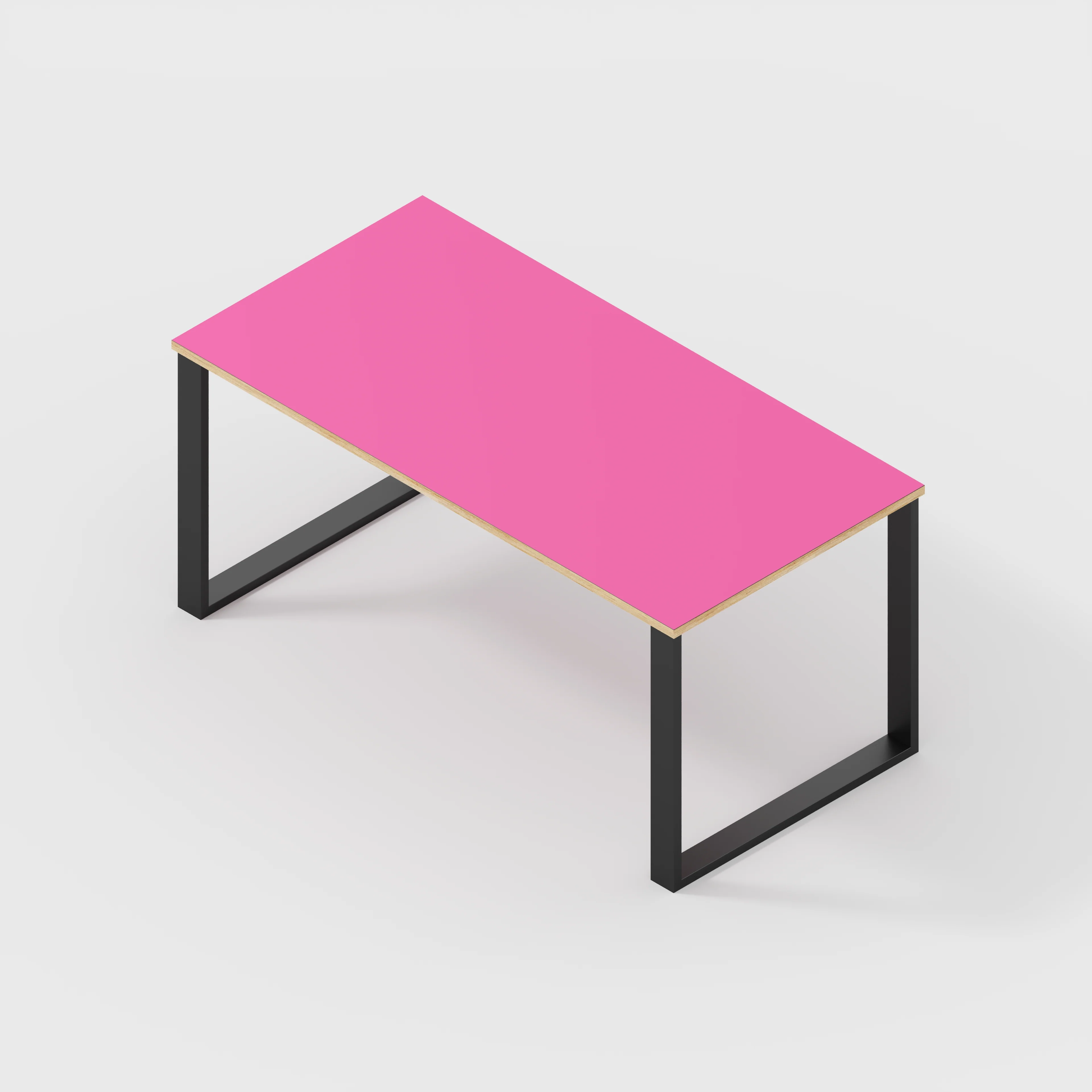 Plywood Desk with Black Industrial Legs - Formica Juicy Pink - 1600(w) x 800(d) x 735(h) - Image 5