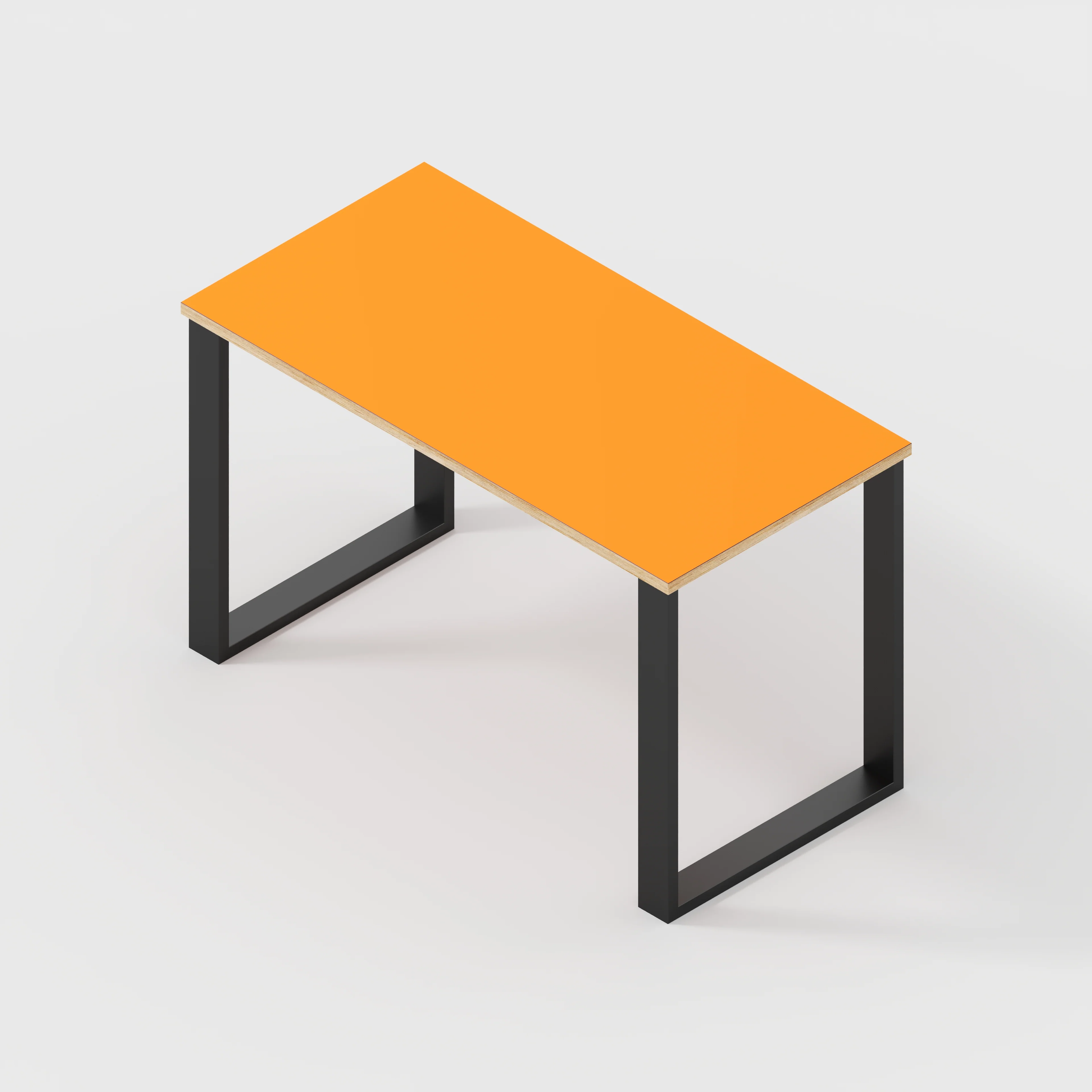 Plywood Desk with Black Industrial Legs - Formica Levante Orange - 1200(w) x 600(d) x 735(h) - Image 5