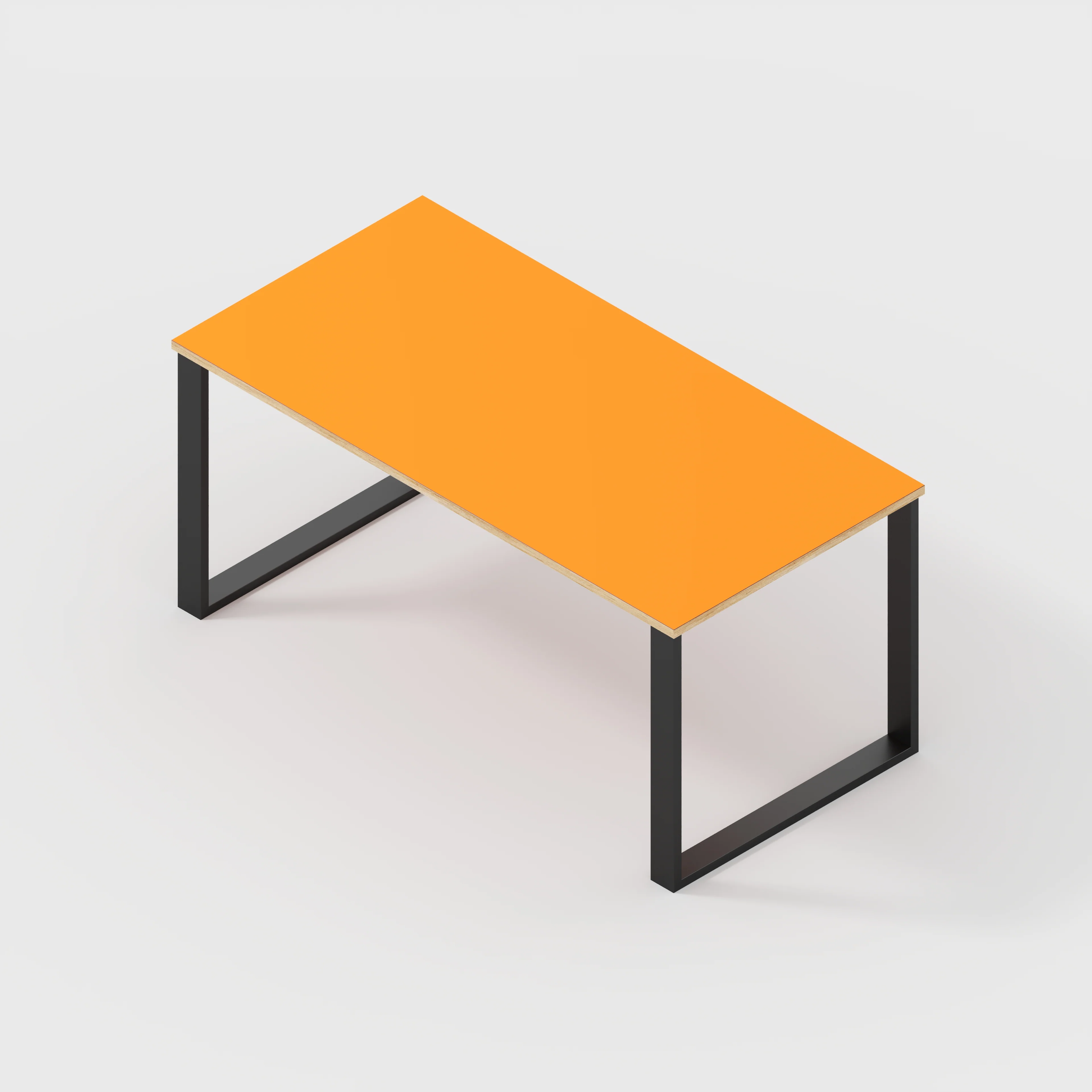 Plywood Desk with Black Industrial Legs - Formica Levante Orange - 1600(w) x 800(d) x 735(h) - Image 5