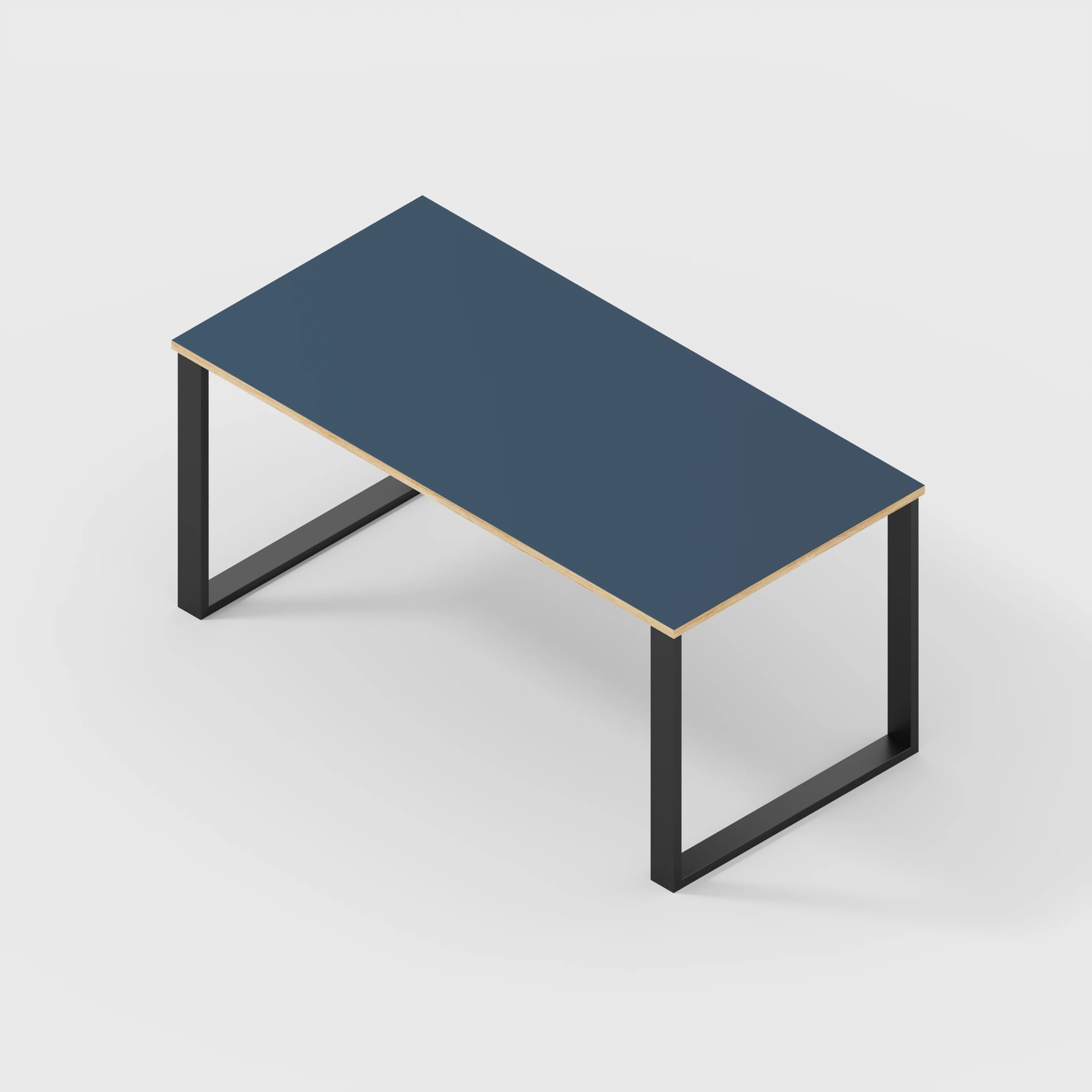 Plywood Desk with Black Industrial Legs - Formica Night Sea Blue - 1600(w) x 800(d) x 735(h) - Image 5