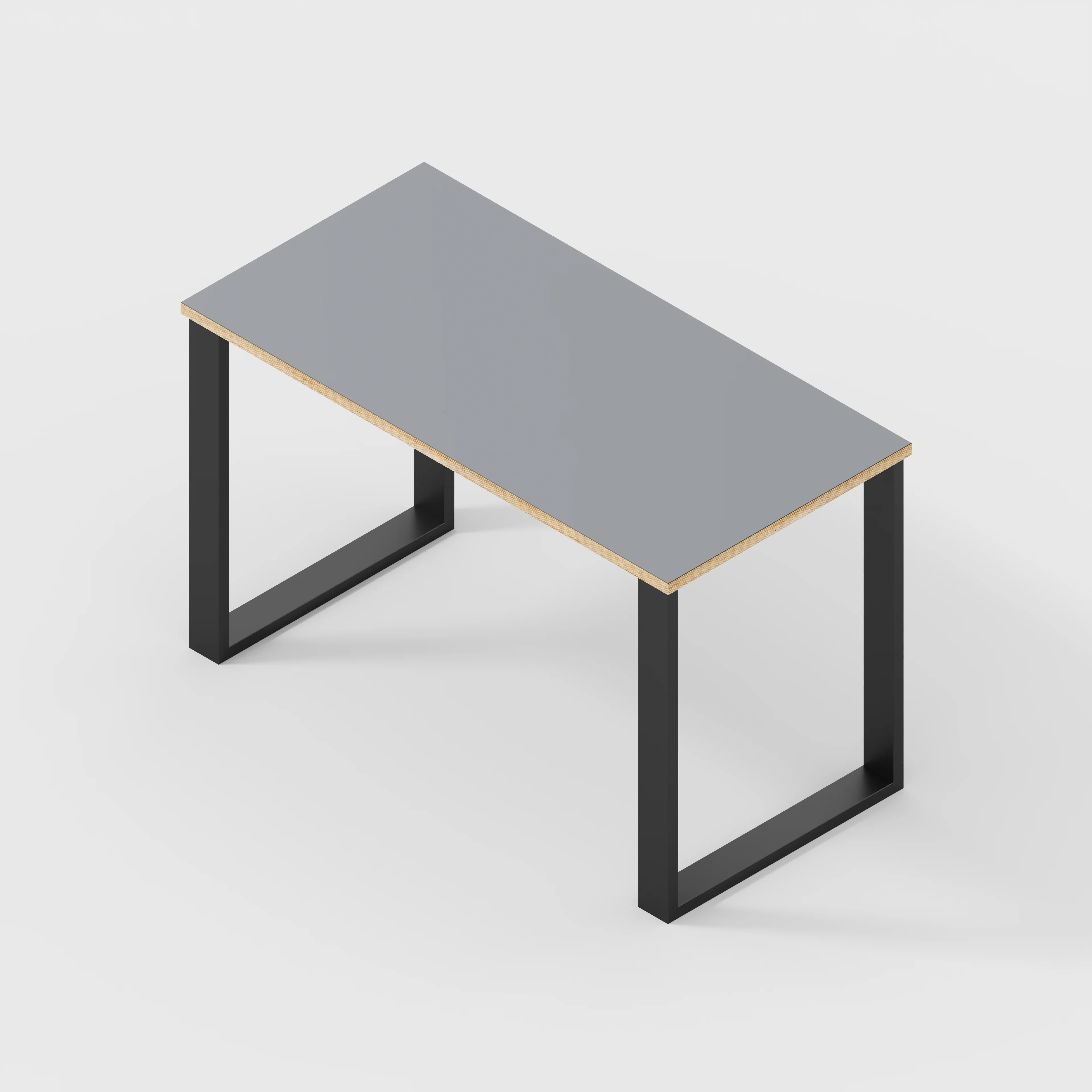Plywood Desk with Black Industrial Legs - Formica Tornado Grey - 1200(w) x 600(d) x 735(h) - Image 4