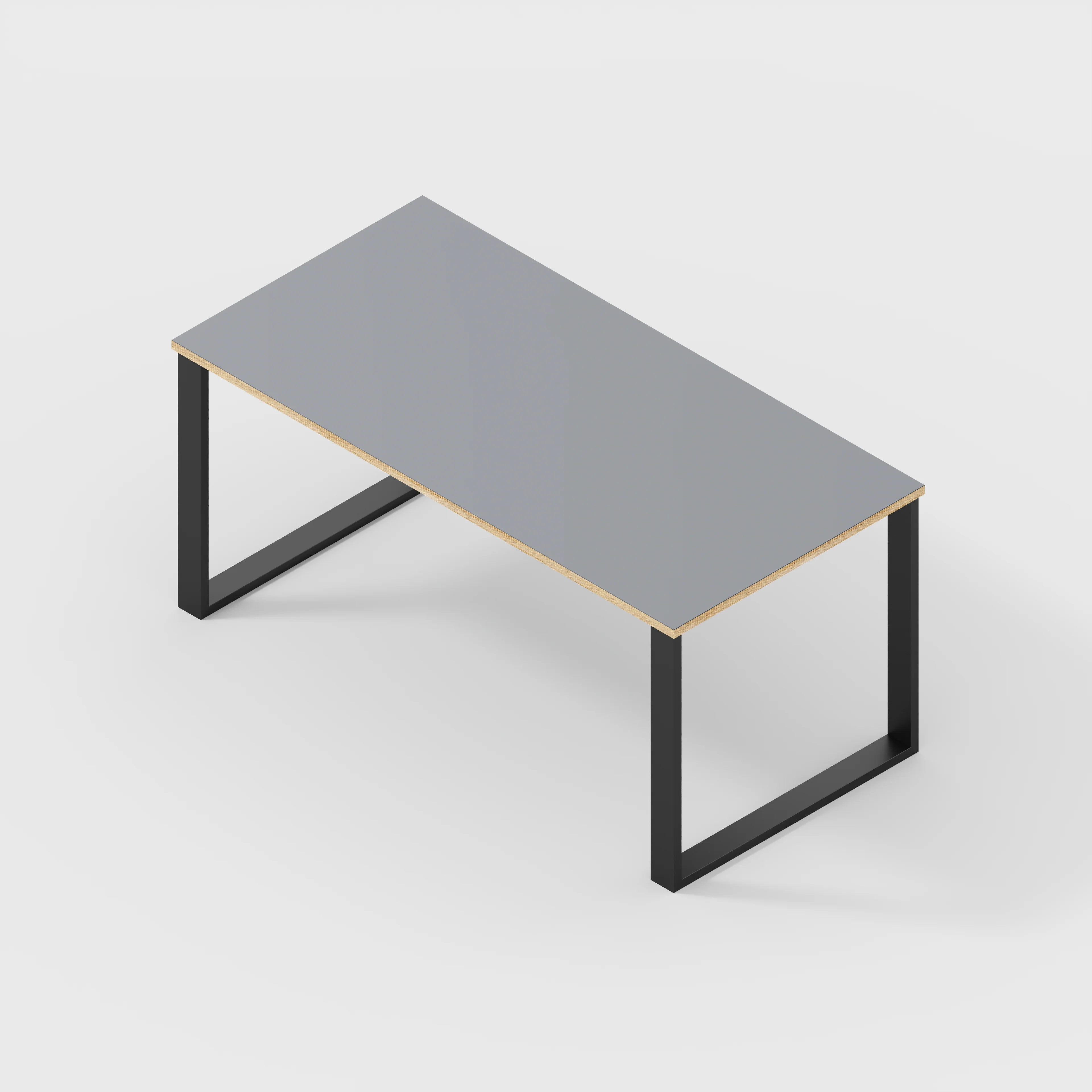 Plywood Desk with Black Industrial Legs - Formica Tornado Grey - 1600(w) x 800(d) x 735(h) - Image 5