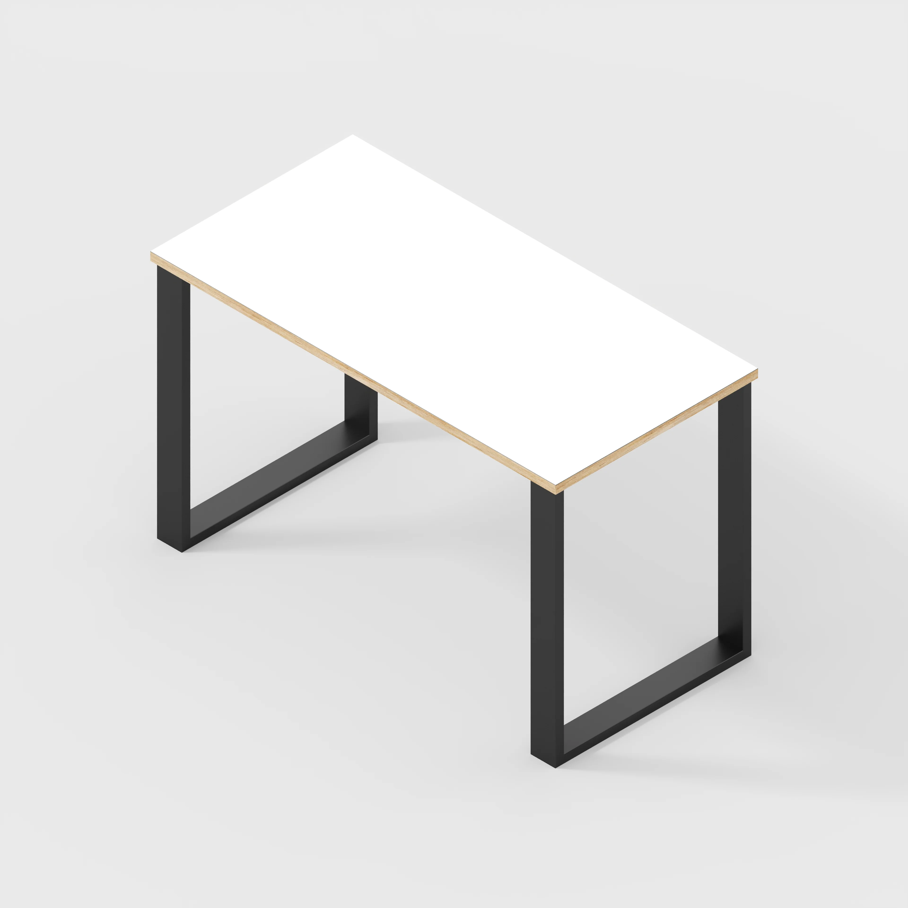 Plywood Desk with Black Industrial Legs - Formica White - 1200(w) x 600(d) x 735(h) - Image 5