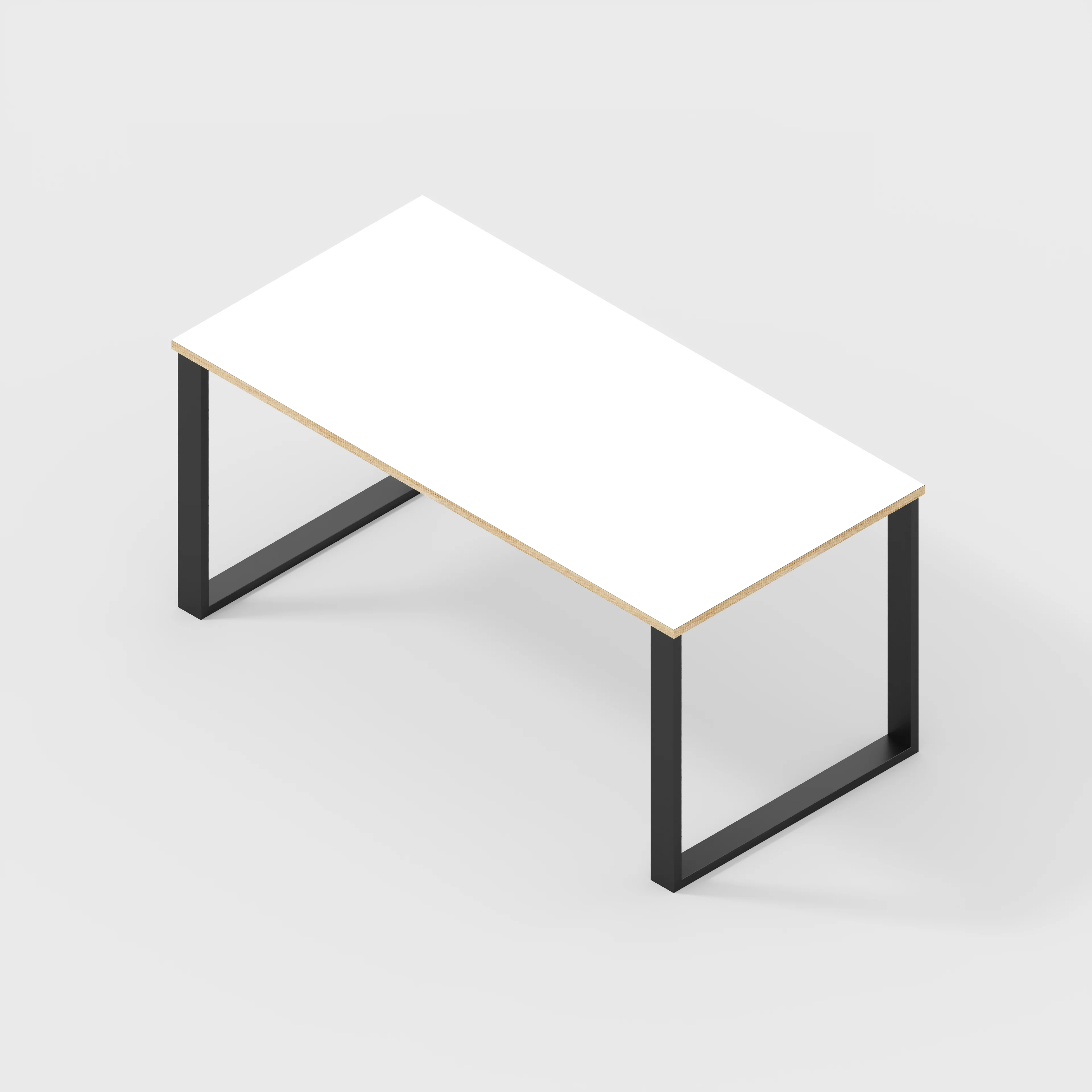 Plywood Desk with Black Industrial Legs - Formica White - 1600(w) x 800(d) x 735(h) - Image 5
