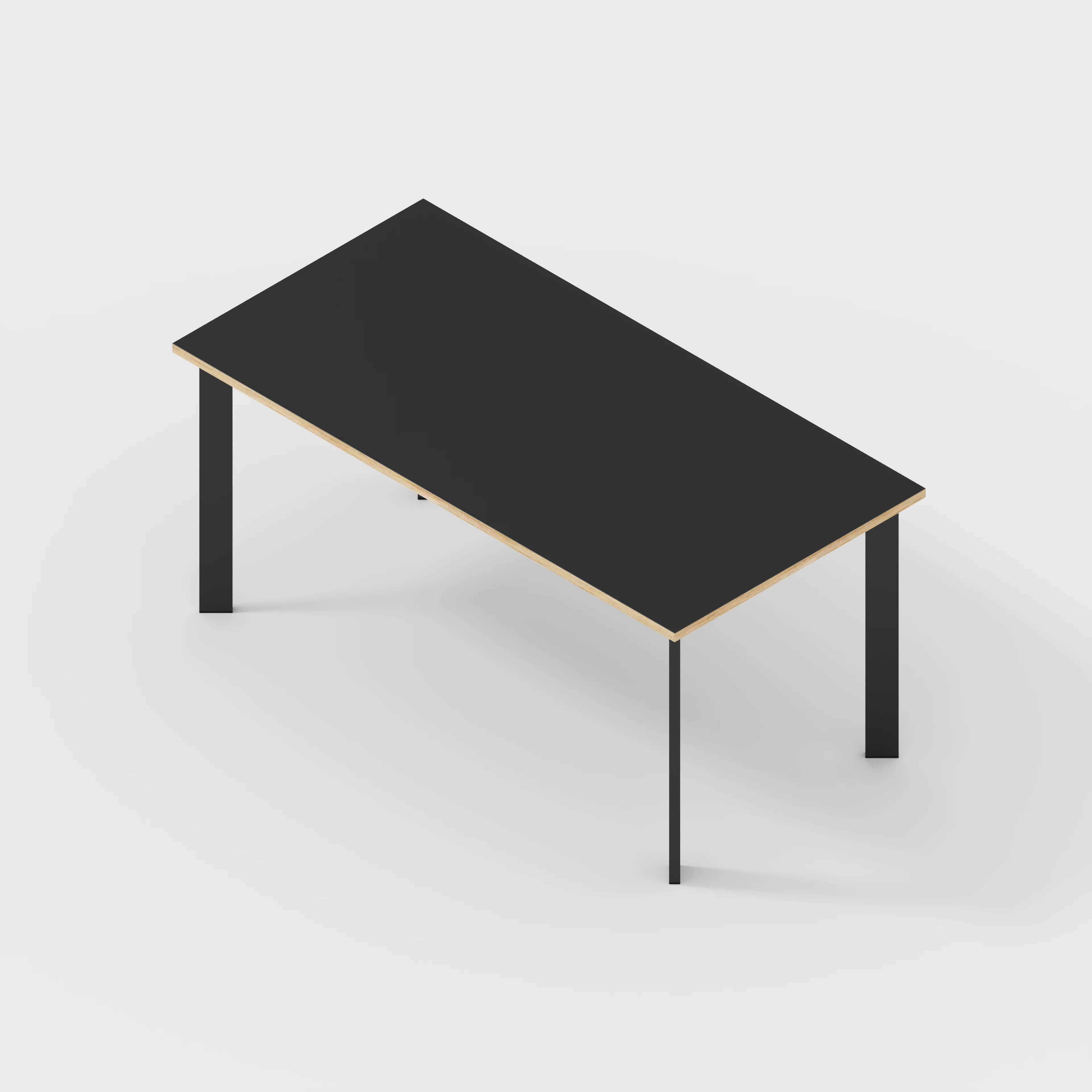 Plywood Desk with Black Rectangular Single Pin Legs - Formica Diamond Black - 1600(w) x 800(d) x 735(h) - Image 5
