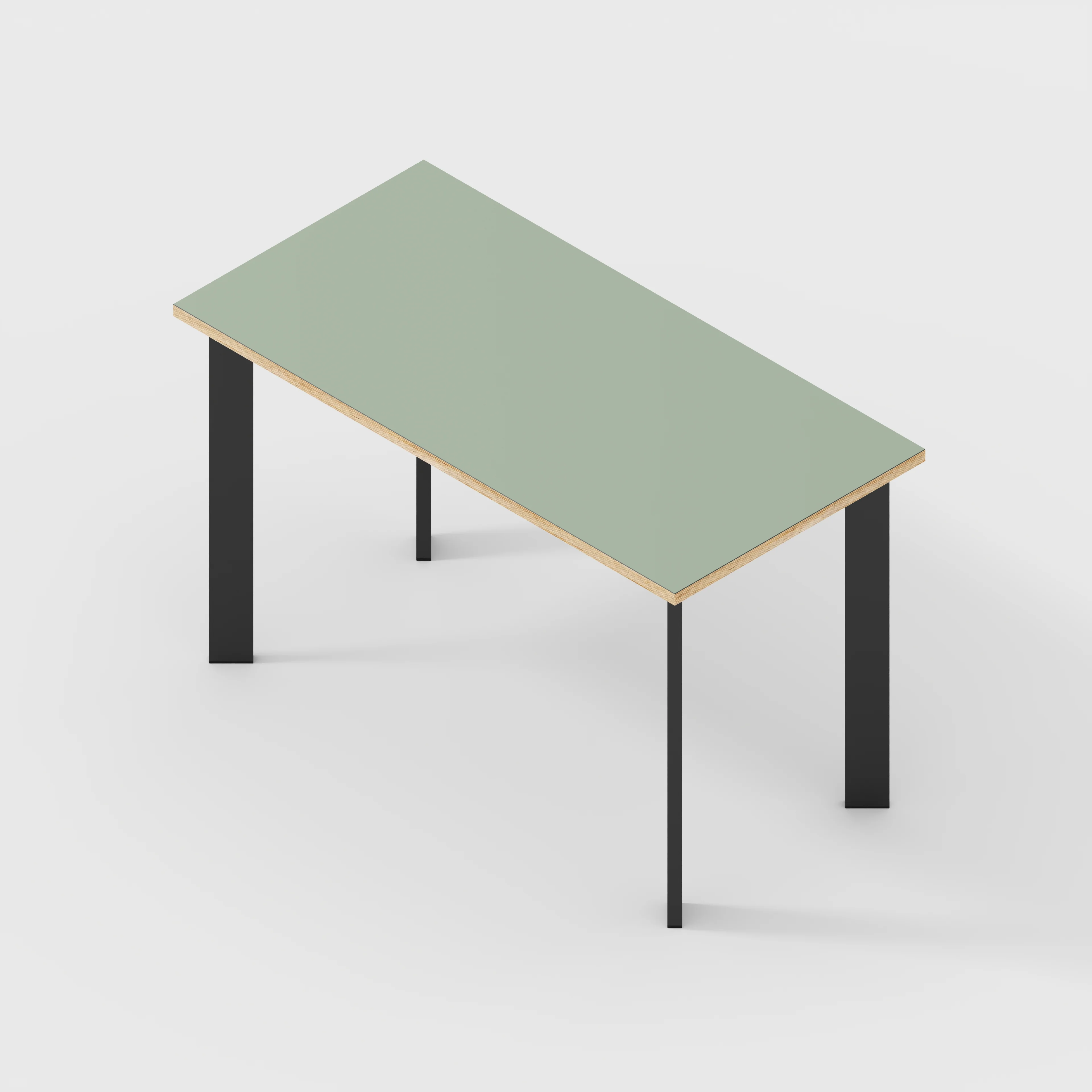 Plywood Desk with Black Rectangular Single Pin Legs - Formica Green Slate - 1200(w) x 600(d) x 735(h) - Image 5