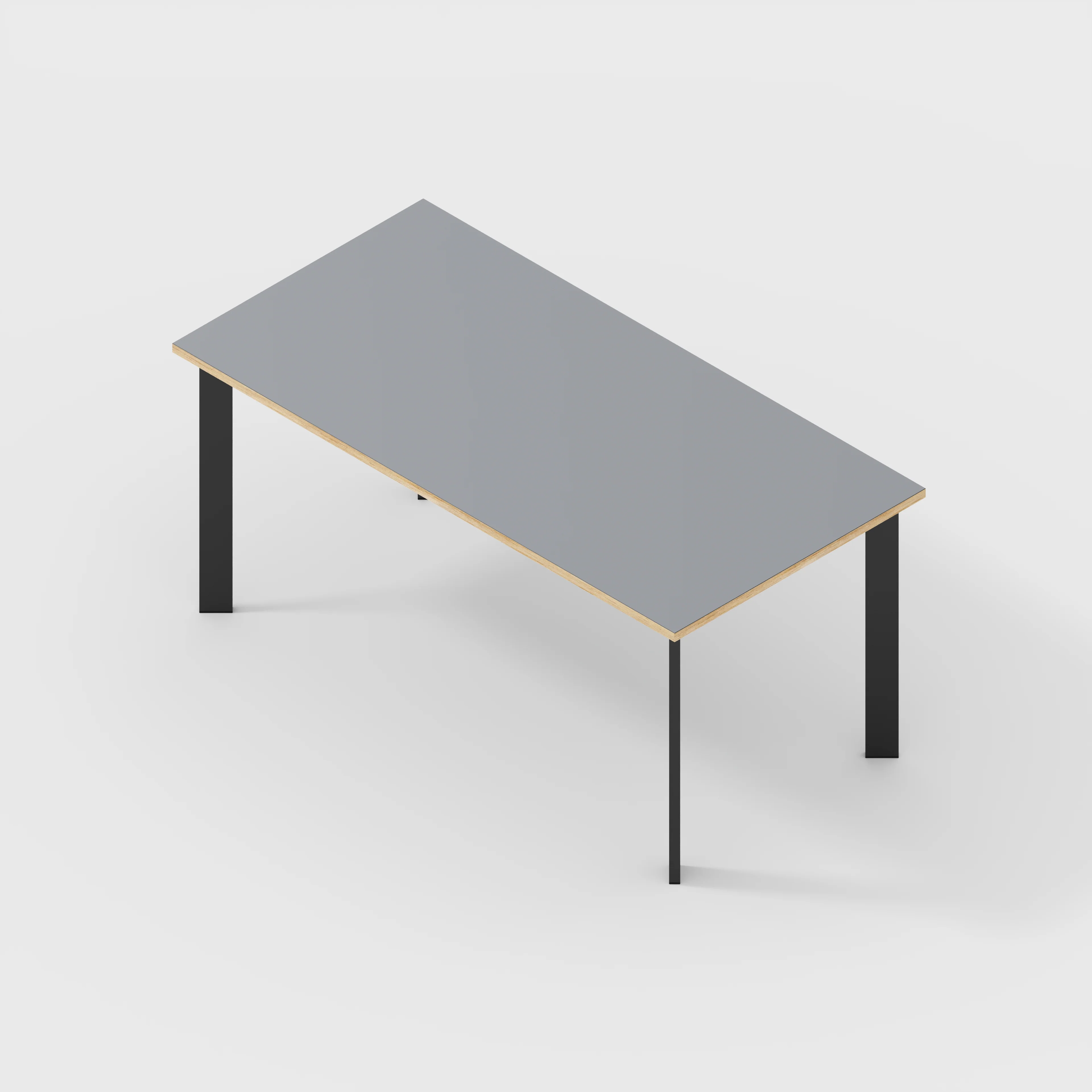 Plywood Desk with Black Rectangular Single Pin Legs - Formica Tornado Grey - 1600(w) x 800(d) x 735(h) - Image 5