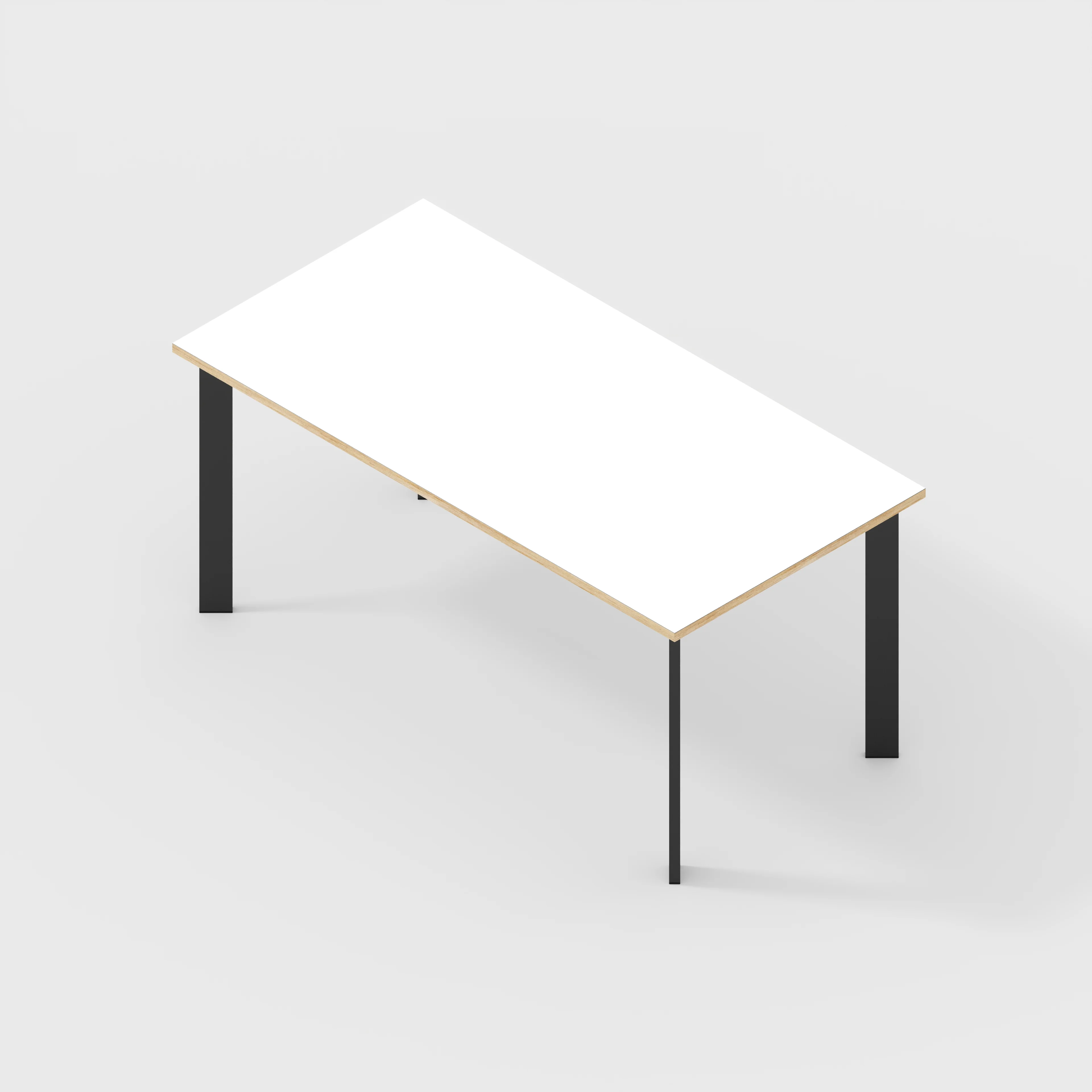 Plywood Desk with Black Rectangular Single Pin Legs - Formica White - 1600(w) x 800(d) x 735(h) - Image 5