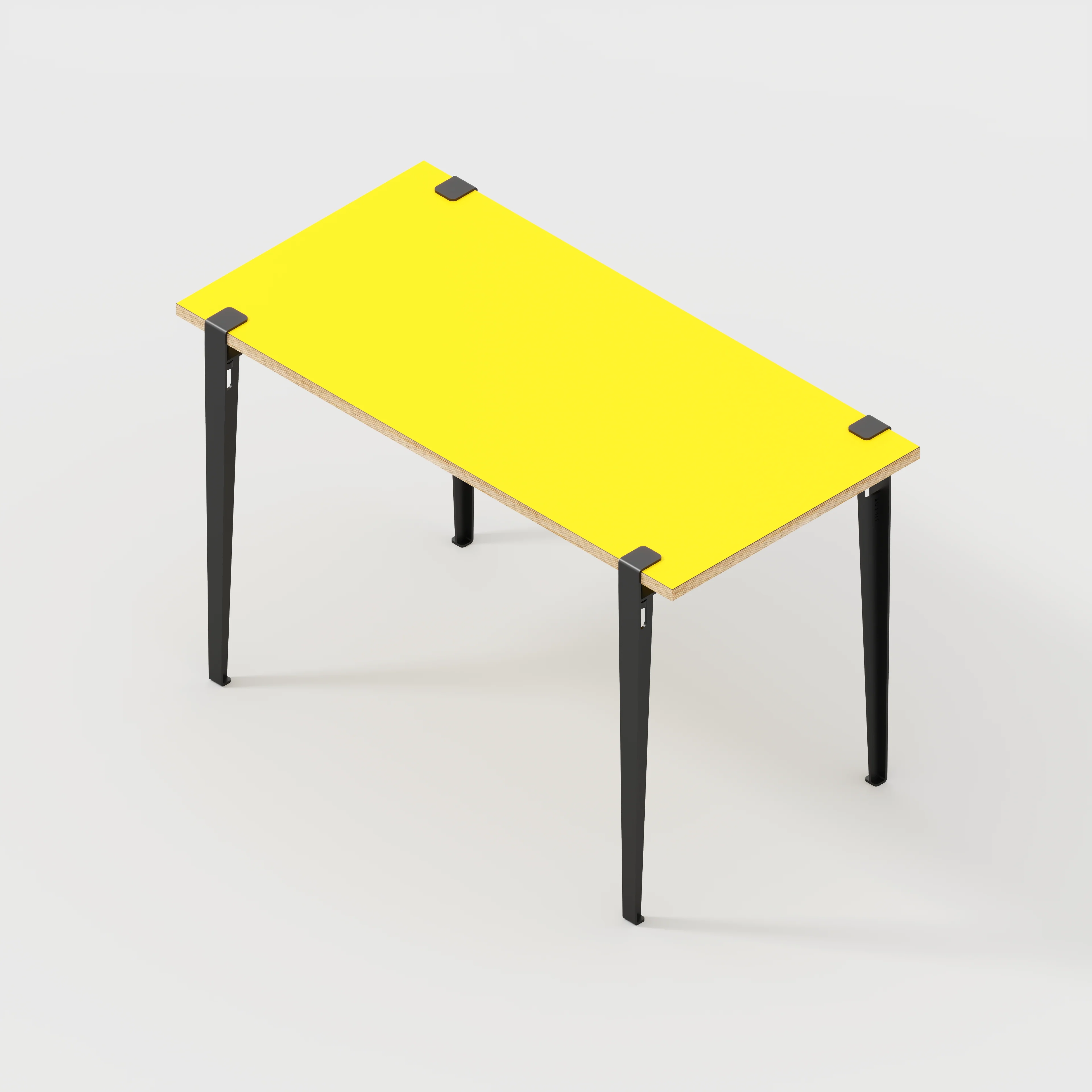 Plywood Desk with Black Tiptoe Legs - Formica Chrome Yellow - 1200(w) x 600(d) x 750(h) - Image 5