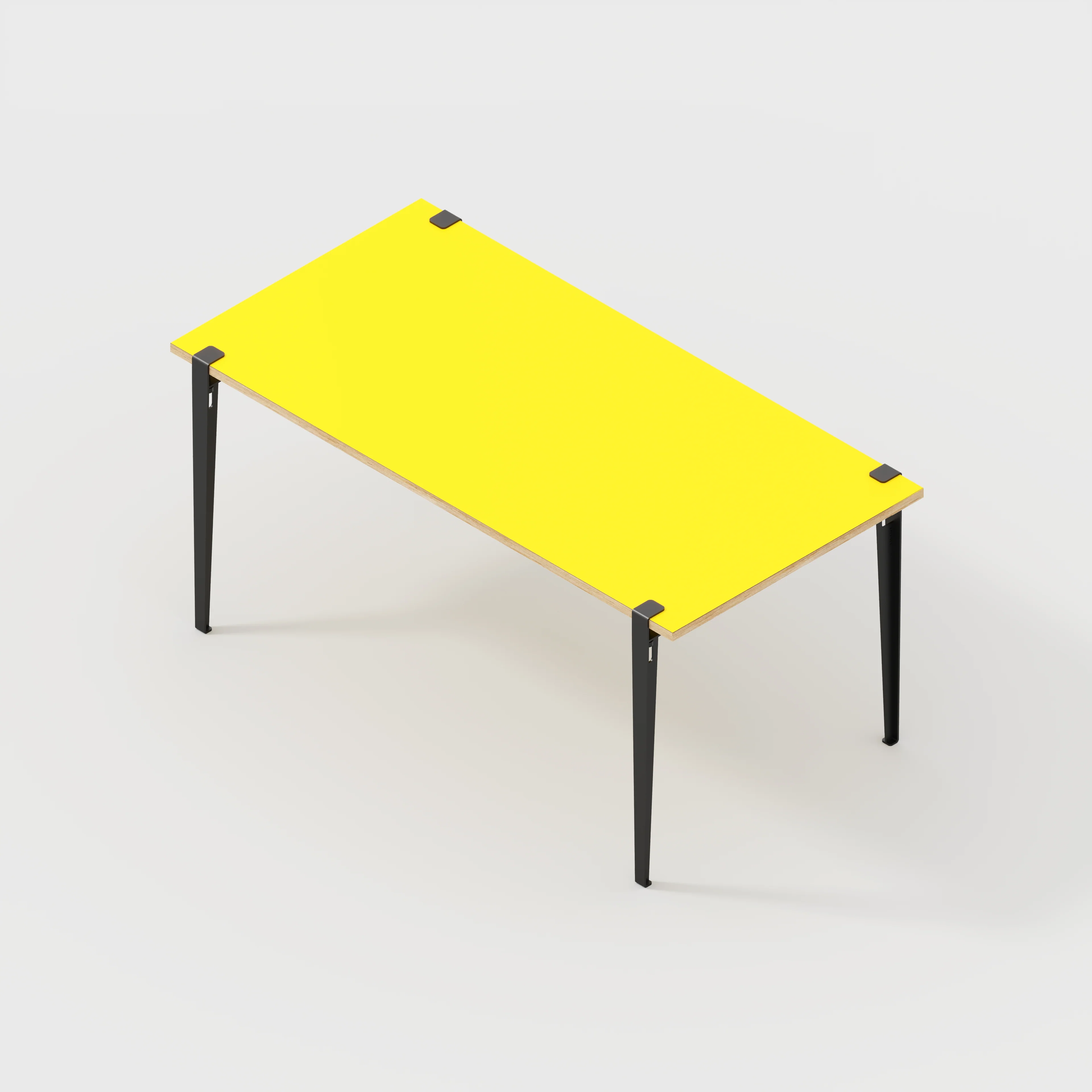 Plywood Desk with Black Tiptoe Legs - Formica Chrome Yellow - 1600(w) x 800(d) x 750(h) - Image 5