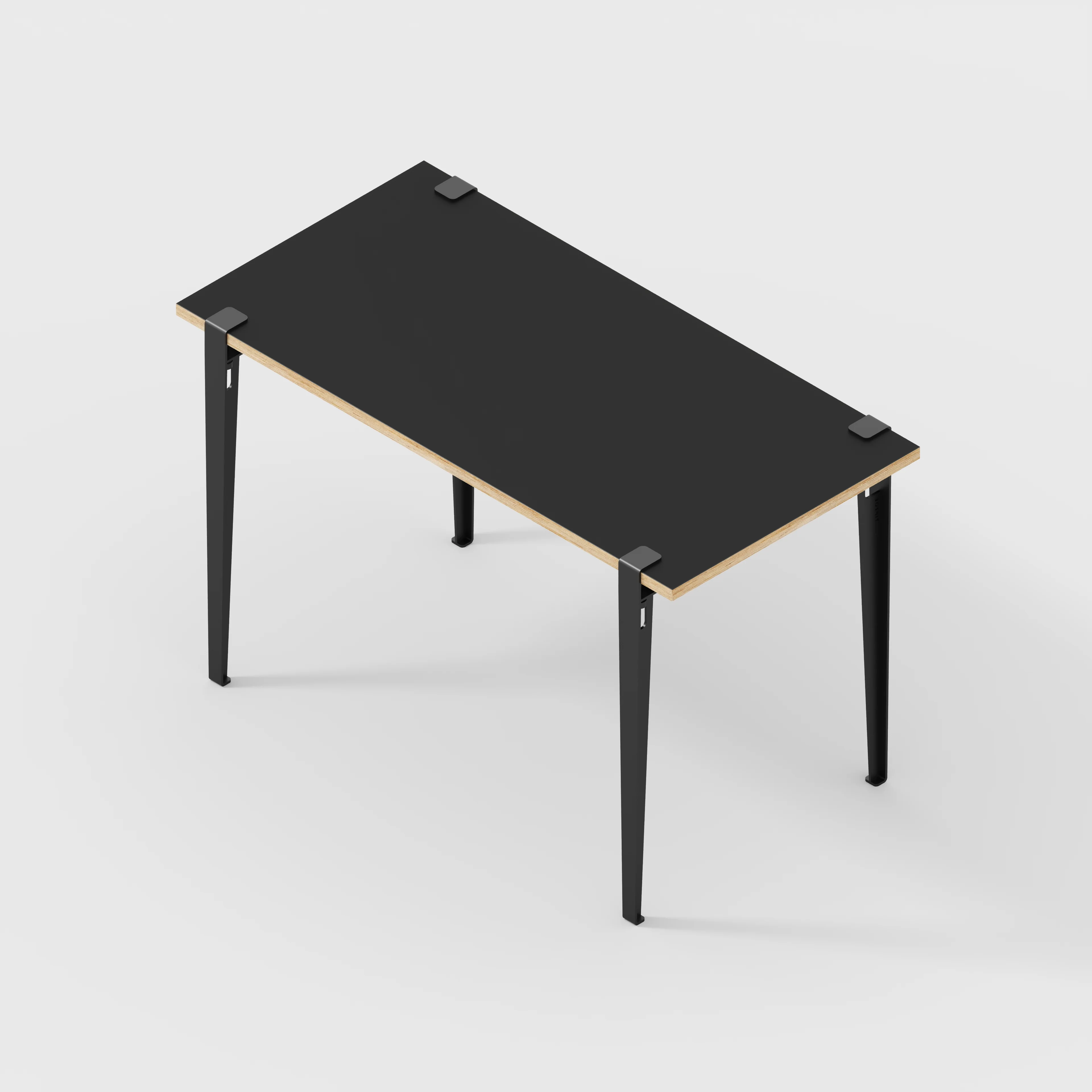 Plywood Desk with Black Tiptoe Legs - Formica Diamond Black - 1200(w) x 600(d) x 750(h) - Image 5