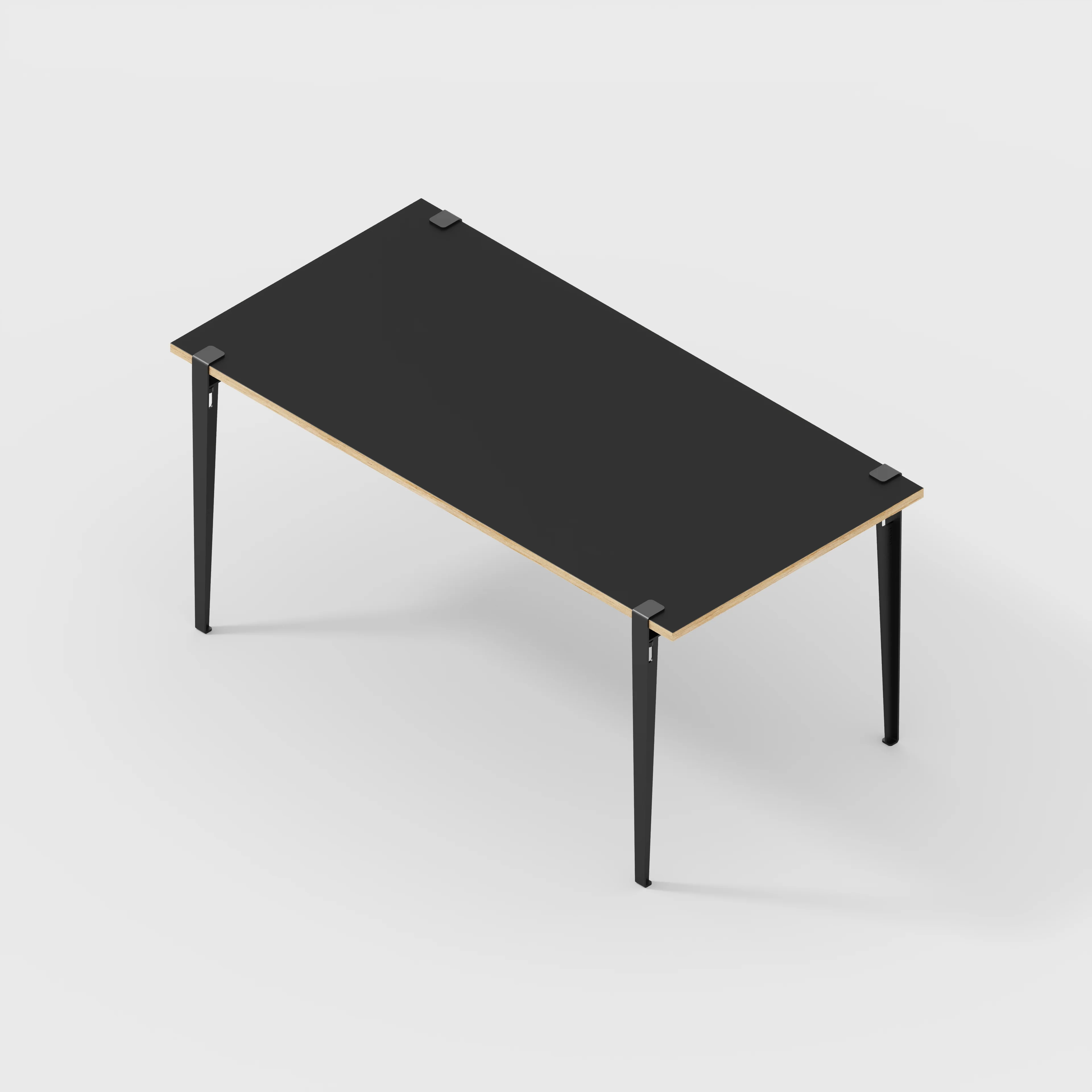 Plywood Desk with Black Tiptoe Legs - Formica Diamond Black - 1600(w) x 800(d) x 750(h) - Image 5