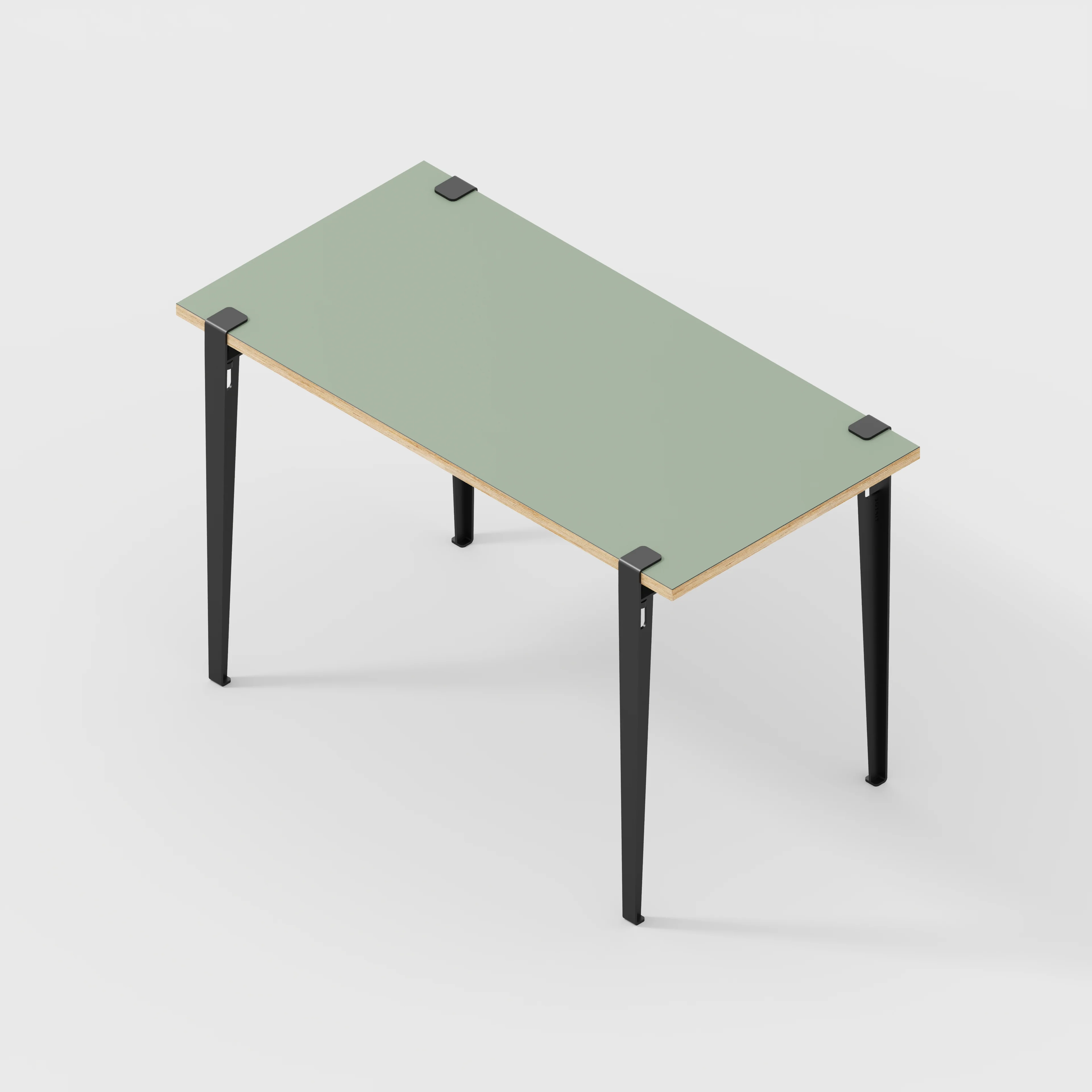 Plywood Desk with Black Tiptoe Legs - Formica Green Slate - 1200(w) x 600(d) x 750(h) - Image 5