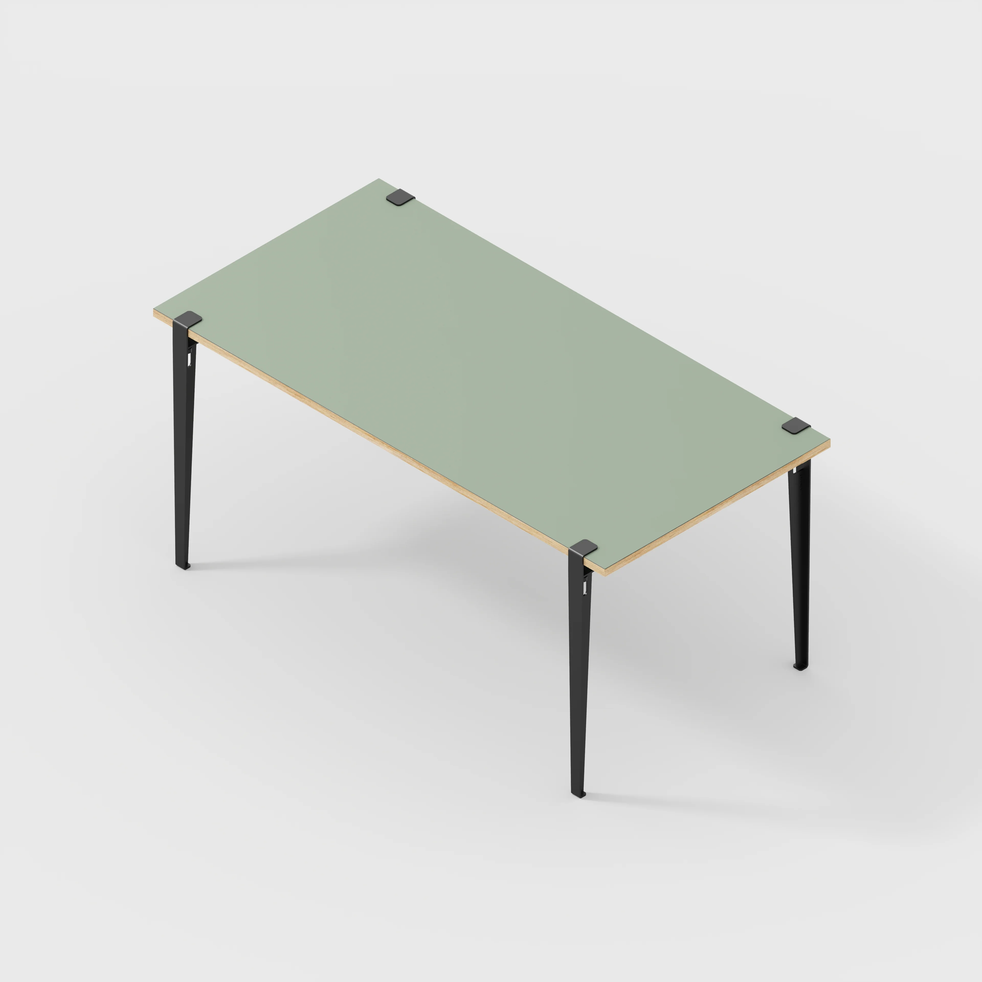 Plywood Desk with Black Tiptoe Legs - Formica Green Slate - 1600(w) x 800(d) x 750(h) - Image 5
