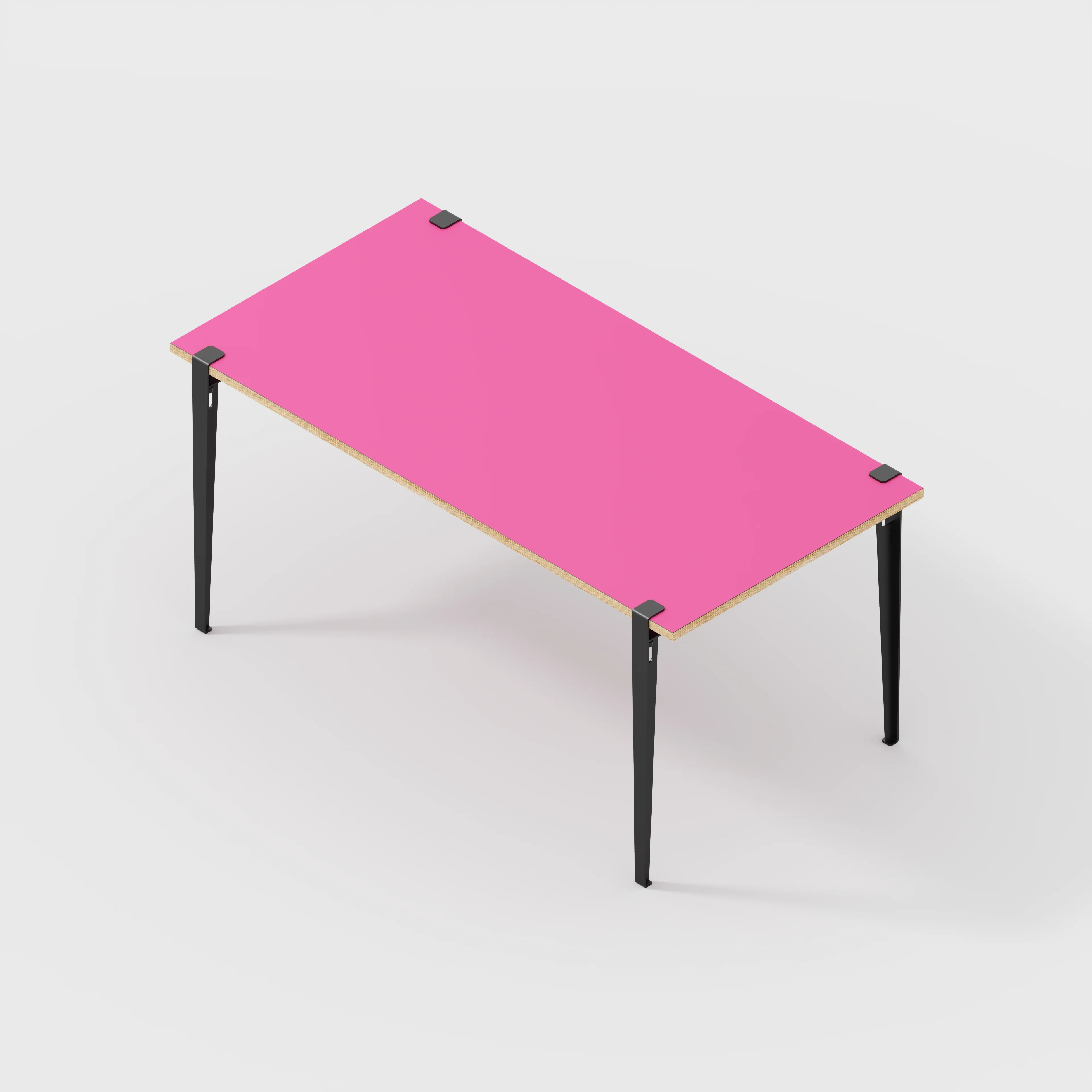Plywood Desk with Black Tiptoe Legs - Formica Juicy Pink - 1600(w) x 800(d) x 750(h) - Image 5