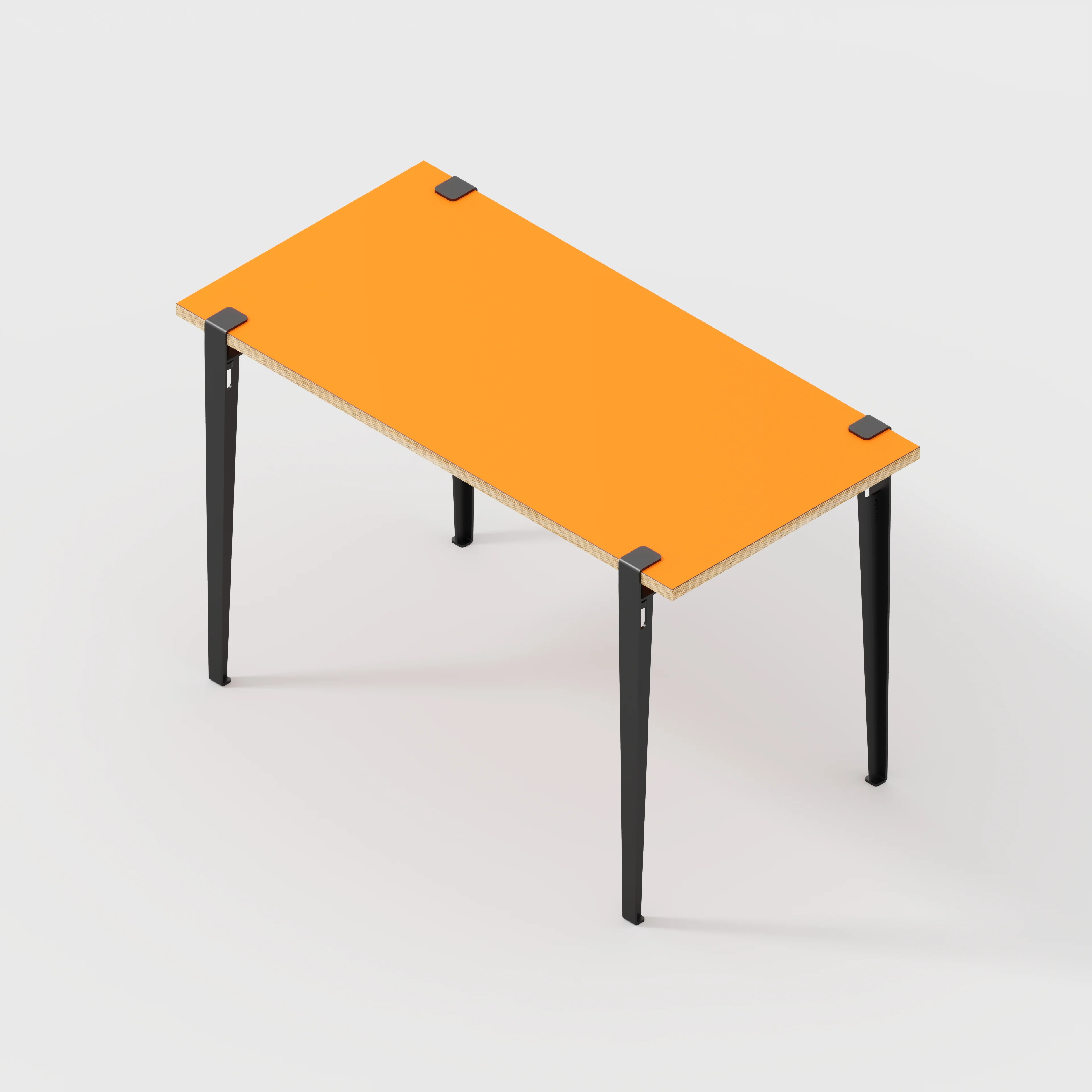 Plywood Desk with Black Tiptoe Legs - Formica Levante Orange - 1200(w) x 600(d) x 750(h) - Image 5