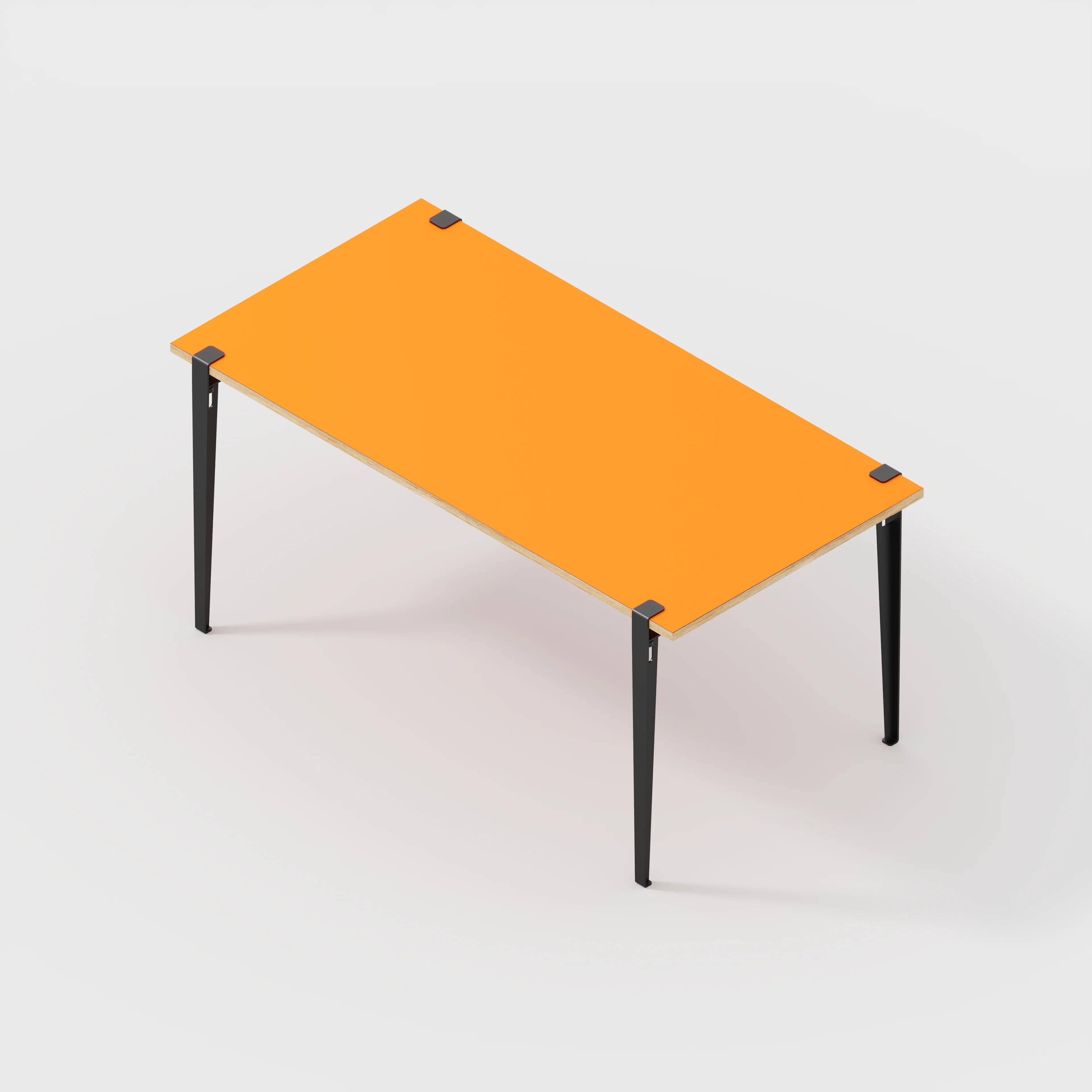 Plywood Desk with Black Tiptoe Legs - Formica Levante Orange - 1600(w) x 800(d) x 750(h) - Image 5