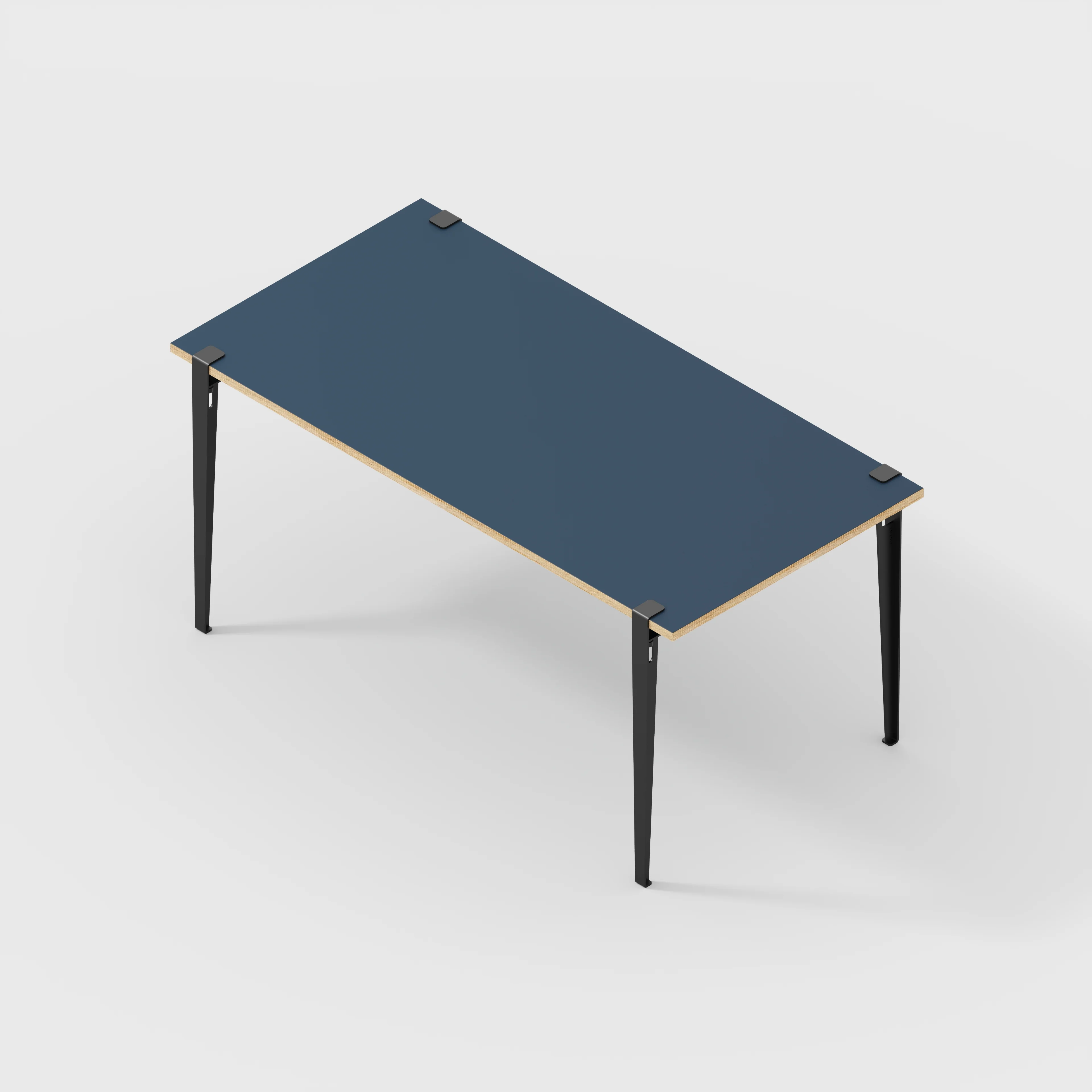 Plywood Desk with Black Tiptoe Legs - Formica Night Sea Blue - 1600(w) x 800(d) x 750(h) - Image 5