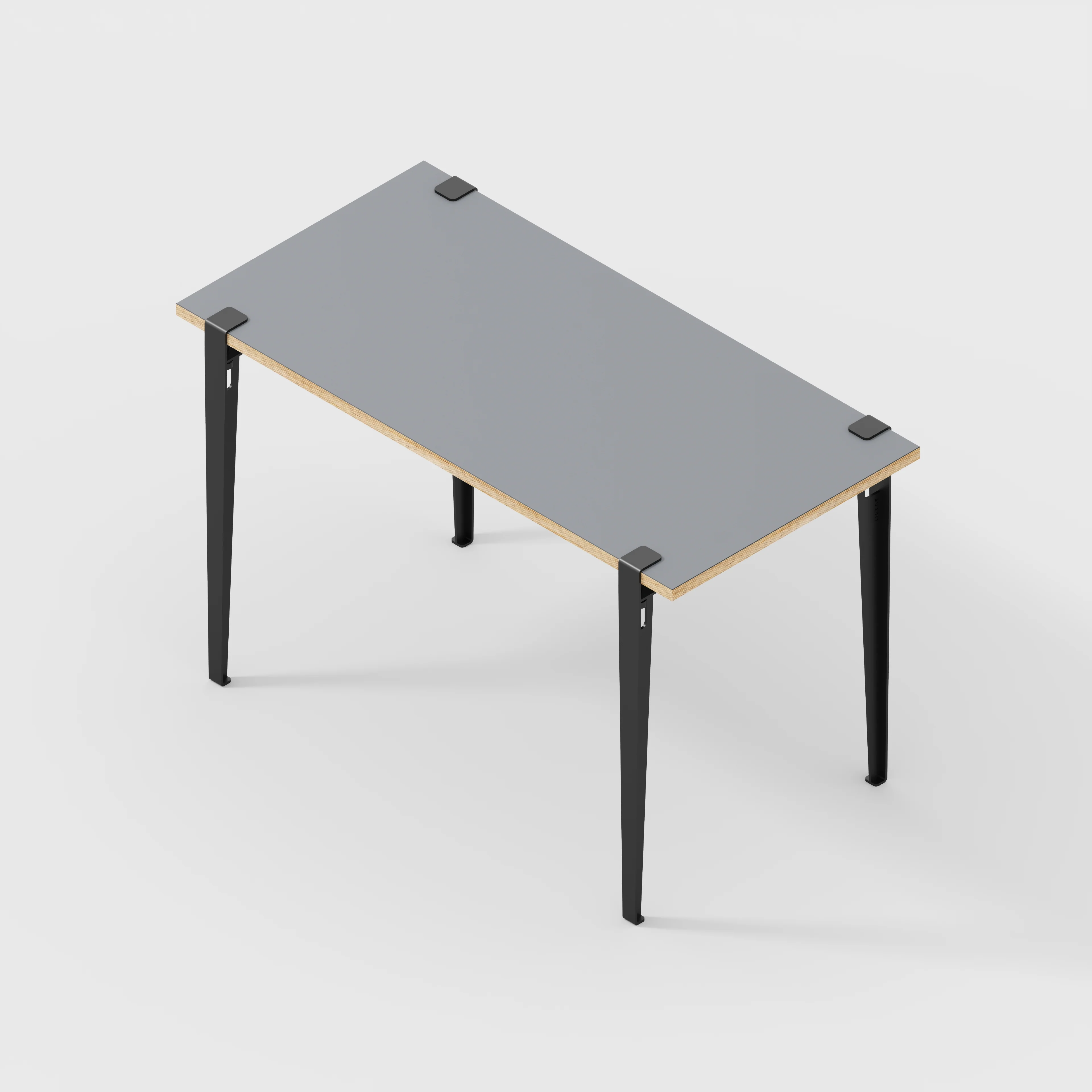 Plywood Desk with Black Tiptoe Legs - Formica Tornado Grey - 1200(w) x 600(d) x 750(h) - Image 5