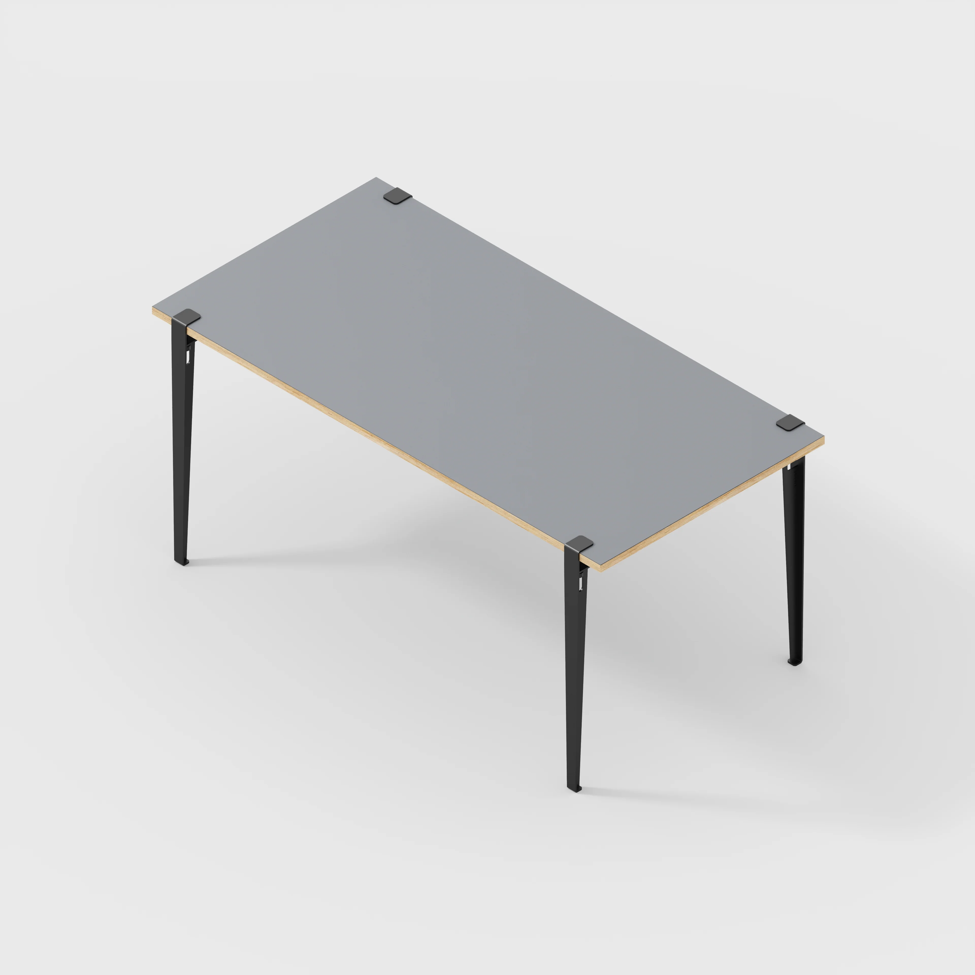 Plywood Desk with Black Tiptoe Legs - Formica Tornado Grey - 1600(w) x 800(d) x 750(h) - Image 5
