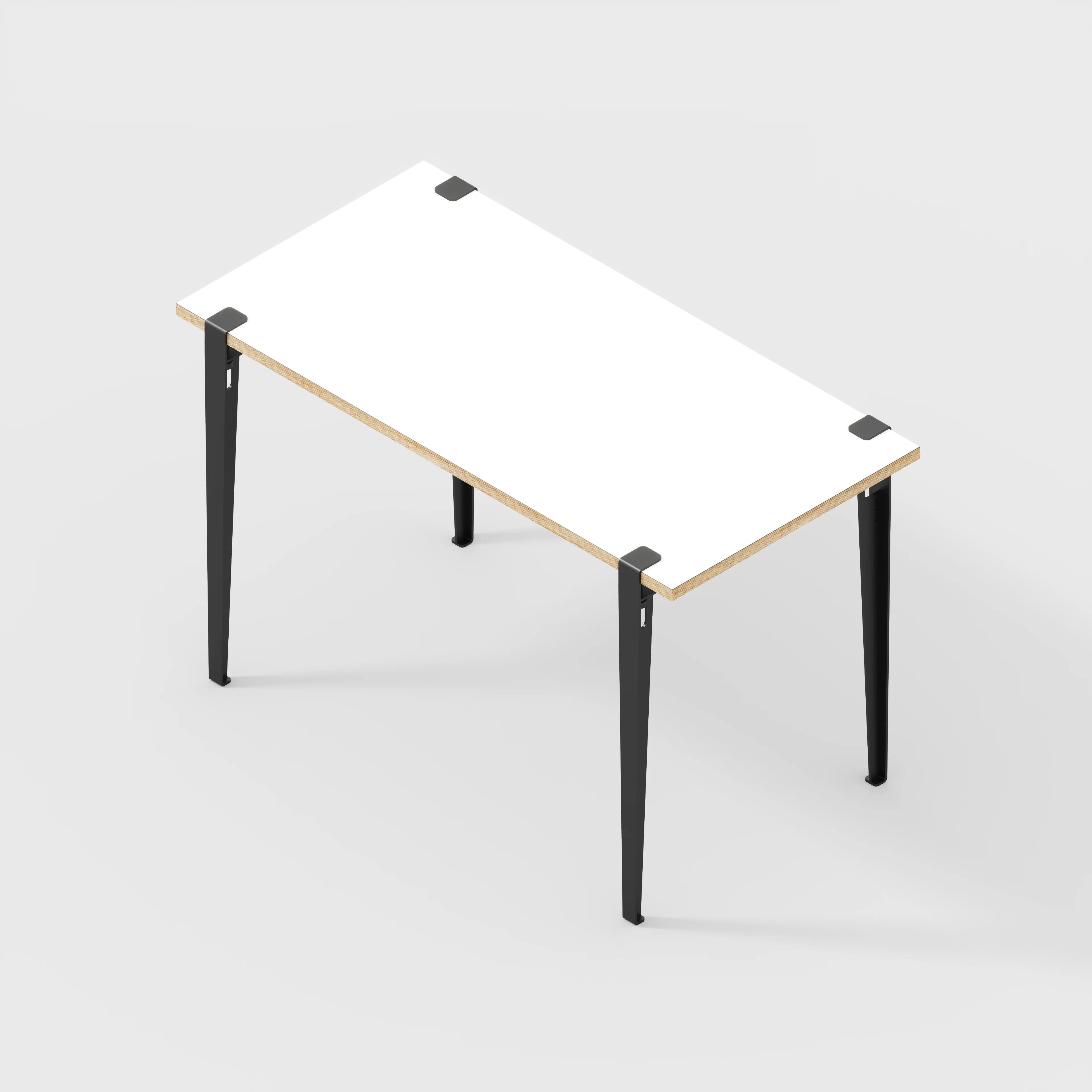 Plywood Desk with Black Tiptoe Legs - Formica White - 1200(w) x 600(d) x 750(h) - Image 5