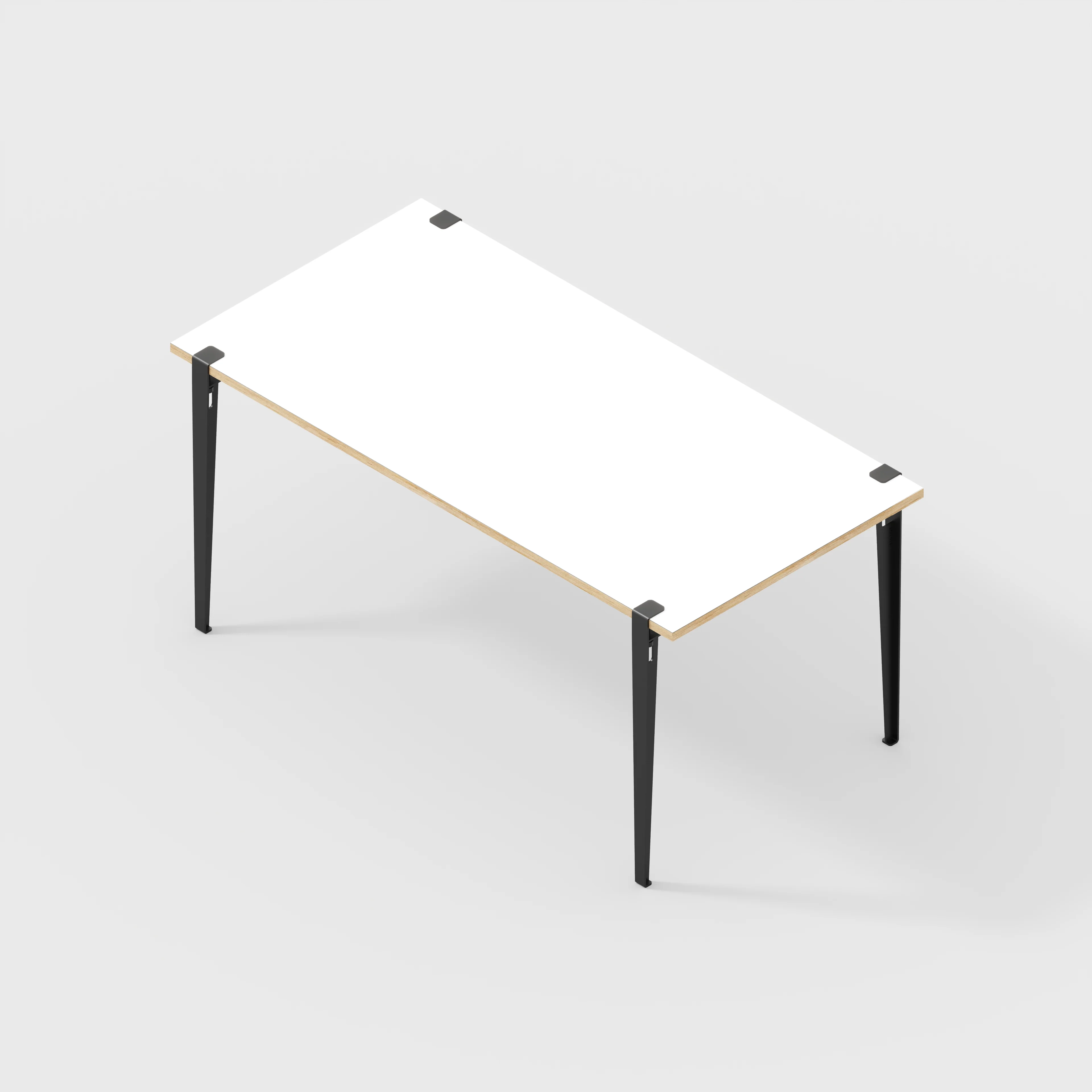 Plywood Desk with Black Tiptoe Legs - Formica White - 1600(w) x 800(d) x 750(h) - Image 5
