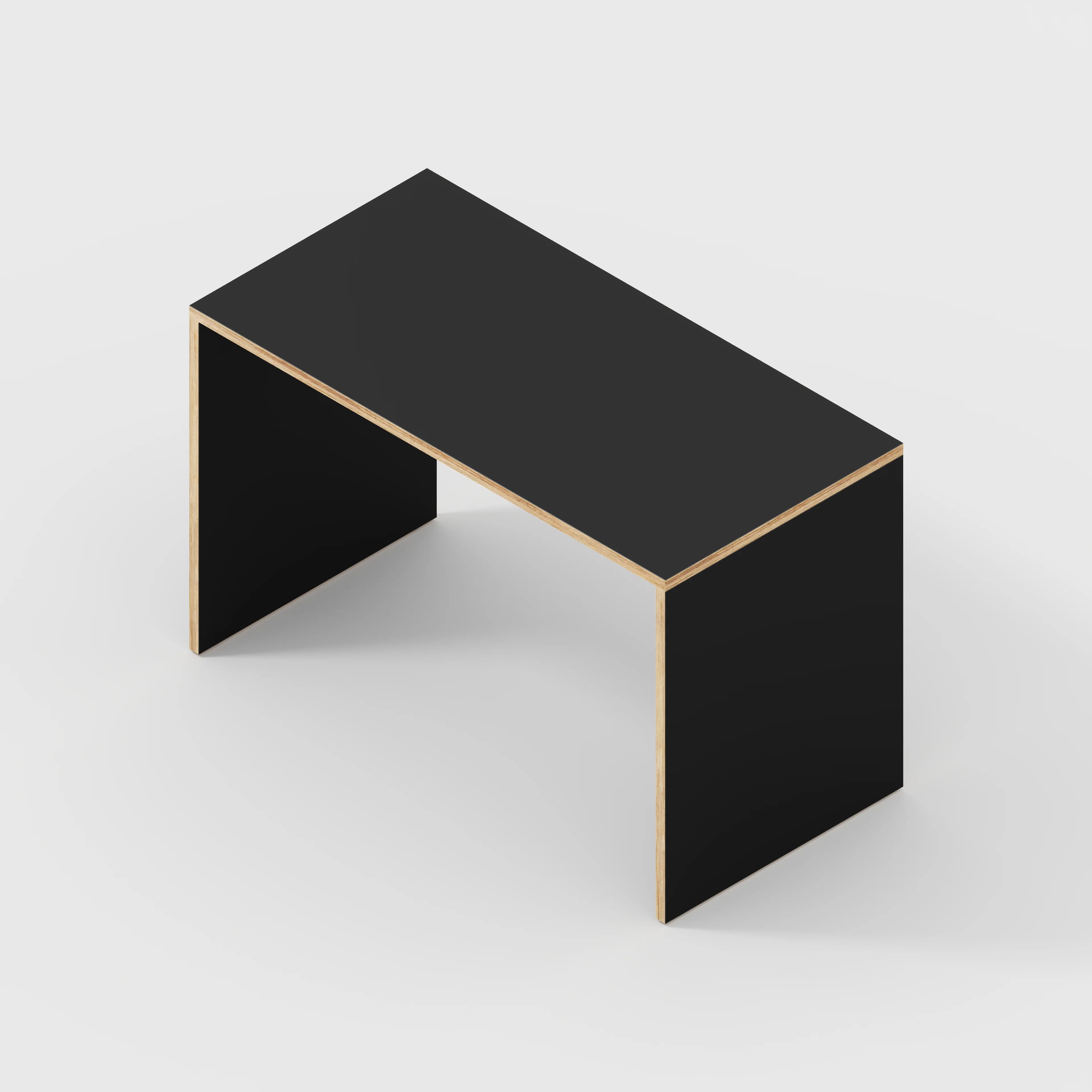 Plywood Desk with Solid Sides - Formica Diamond Black - 1200(w) x 600(d) x 750(h) - Image 5