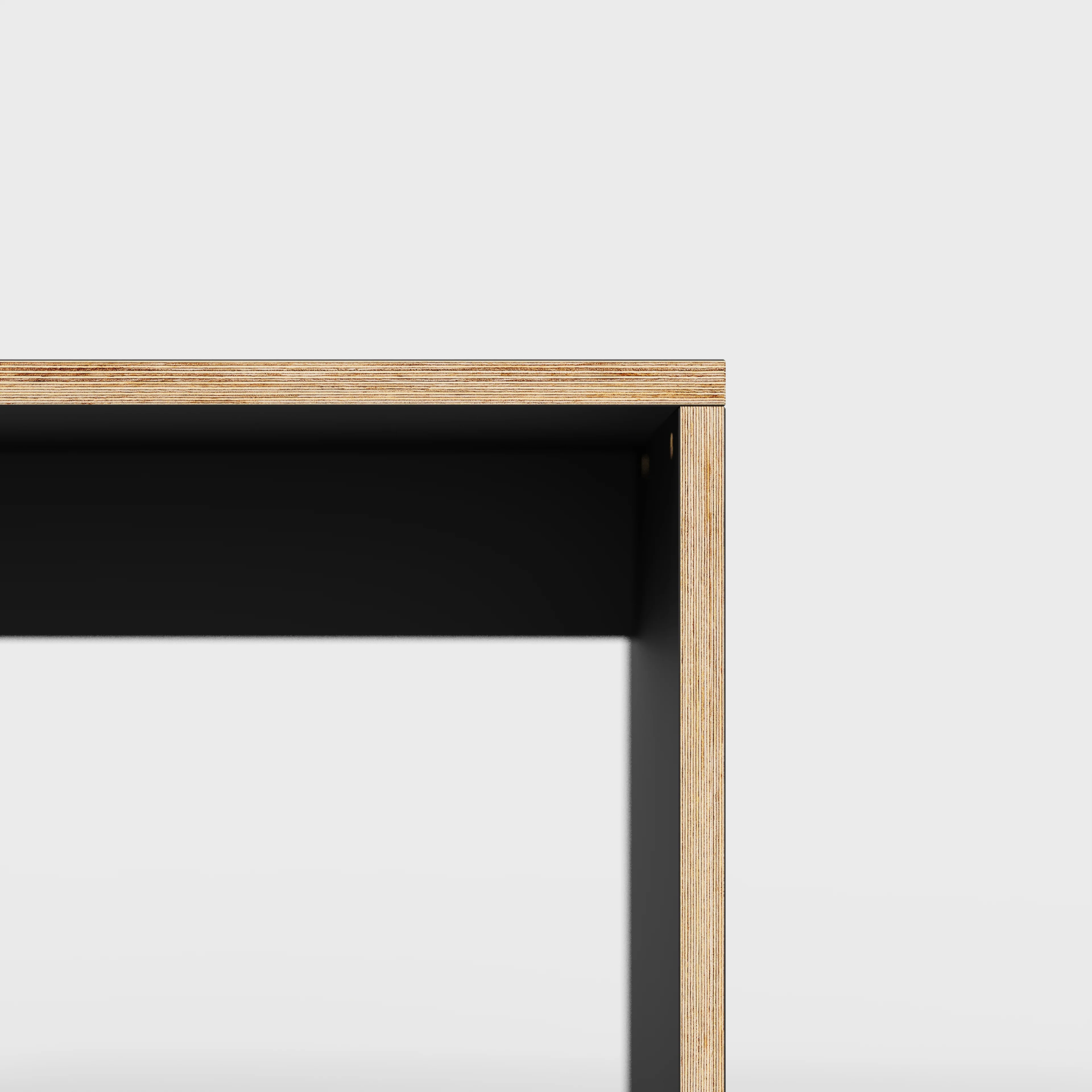Plywood Desk with Solid Sides - Formica Diamond Black - 1600(w) x 800(d) x 750(h) - Image 4