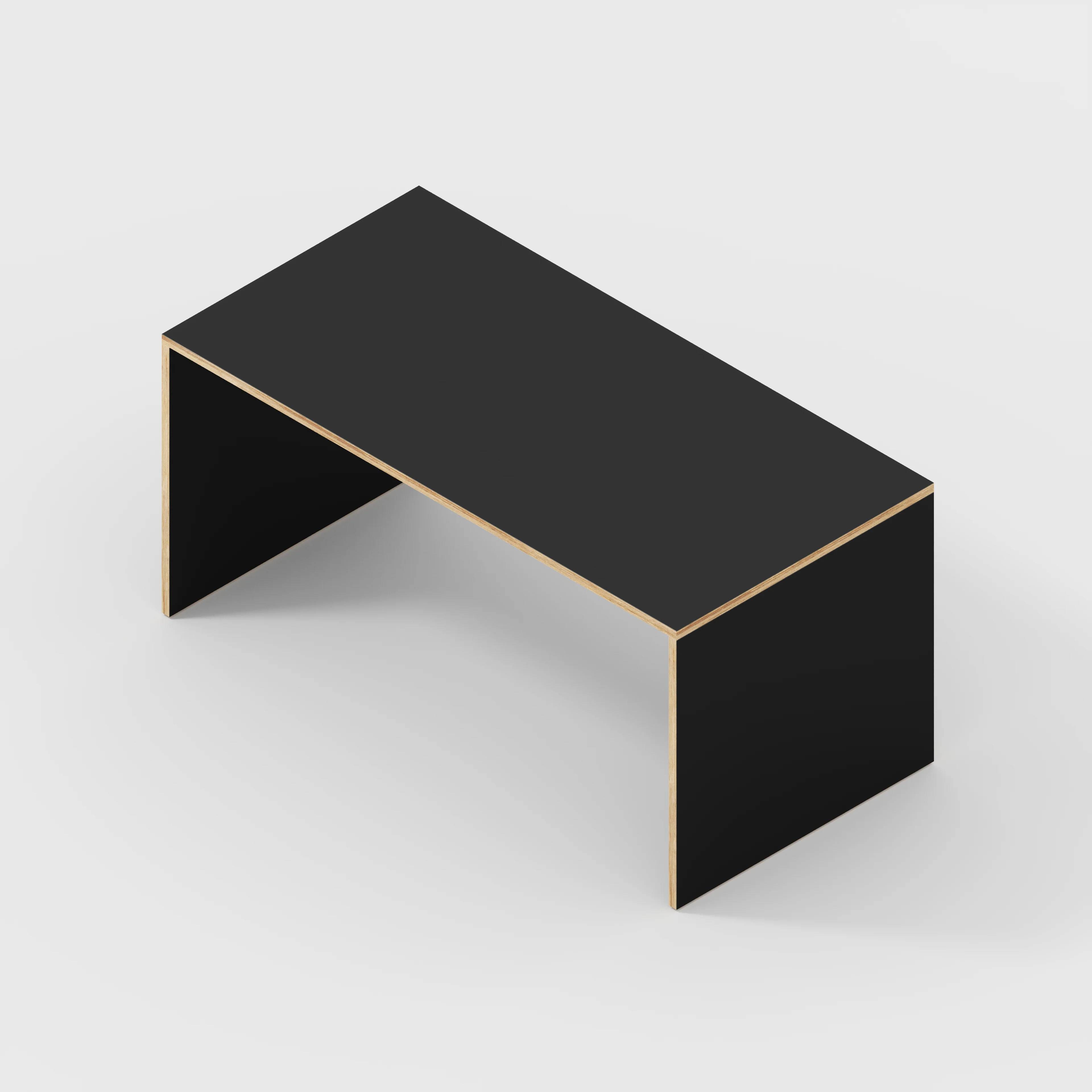 Plywood Desk with Solid Sides - Formica Diamond Black - 1600(w) x 800(d) x 750(h) - Image 5