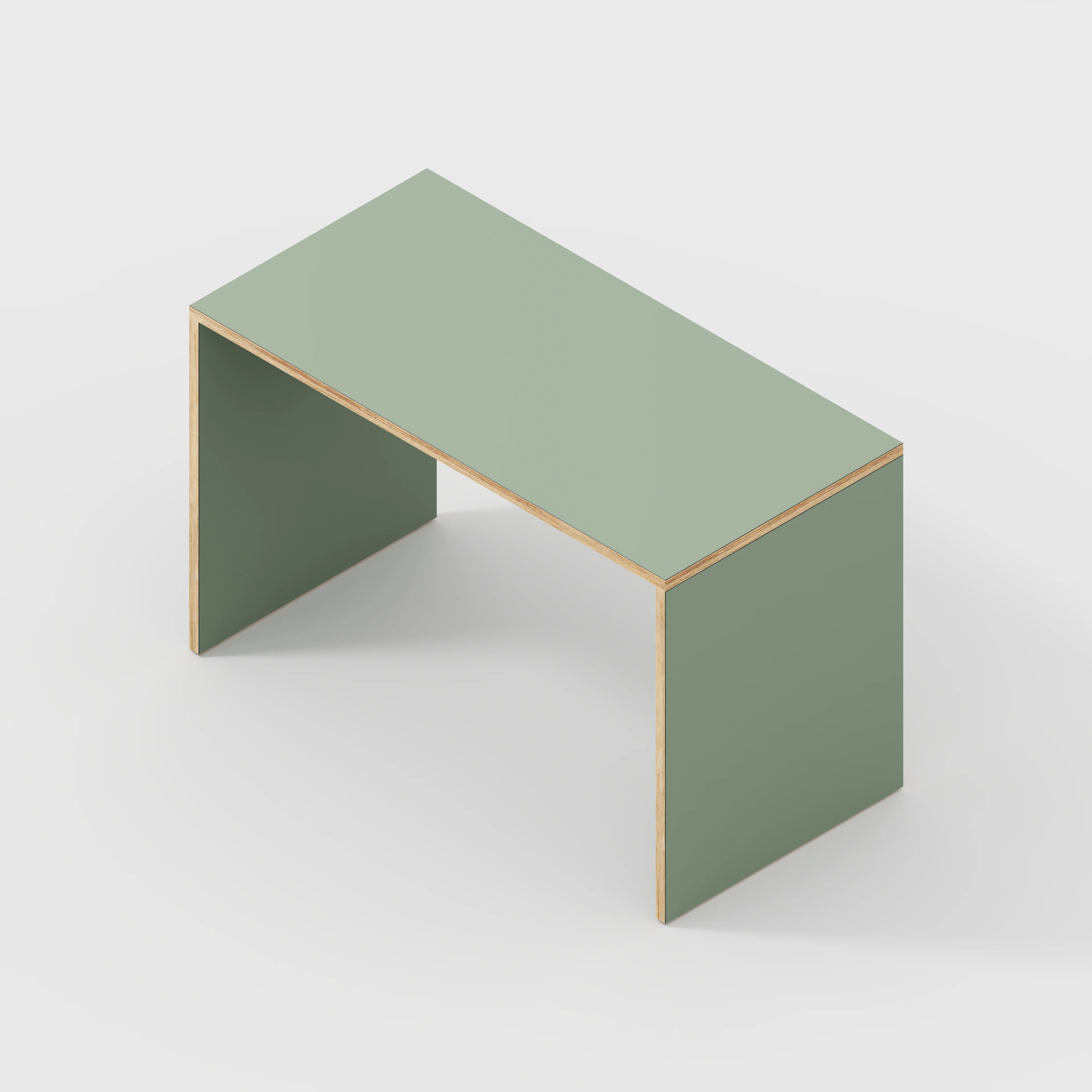 Plywood Desk with Solid Sides - Formica Green Slate - 1200(w) x 600(d) x 750(h) - Image 5