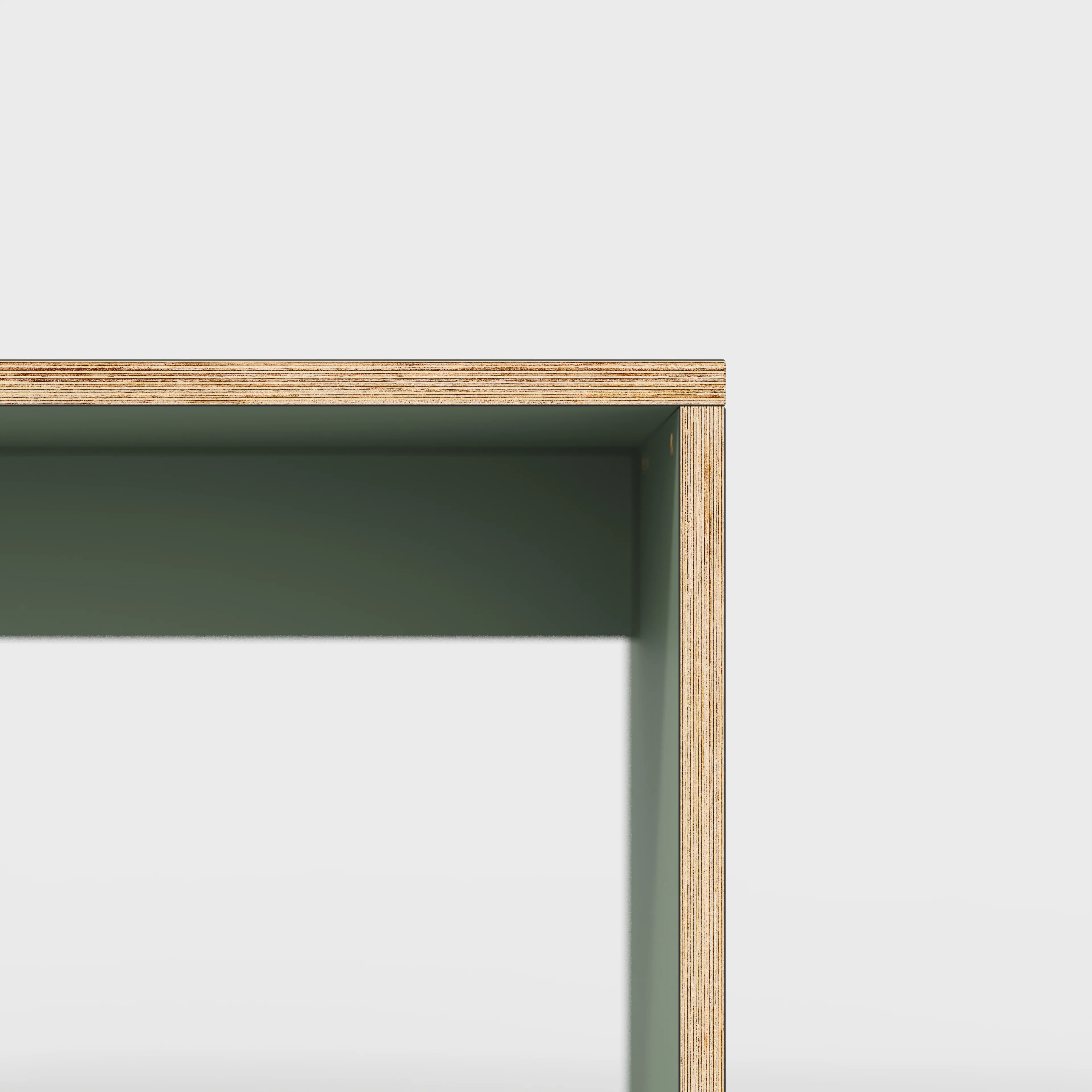 Plywood Desk with Solid Sides - Formica Green Slate - 1600(w) x 800(d) x 750(h) - Image 4