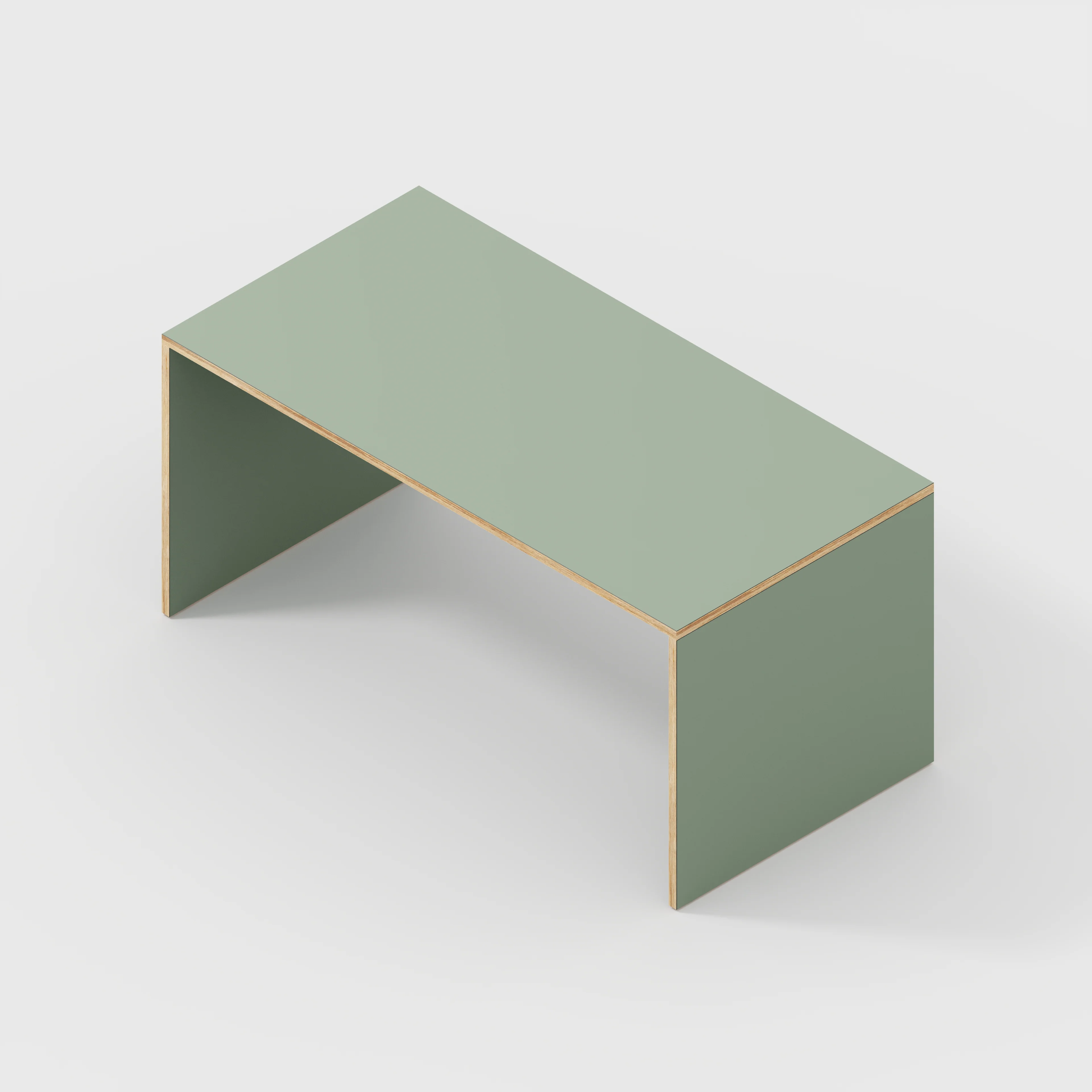 Plywood Desk with Solid Sides - Formica Green Slate - 1600(w) x 800(d) x 750(h) - Image 5