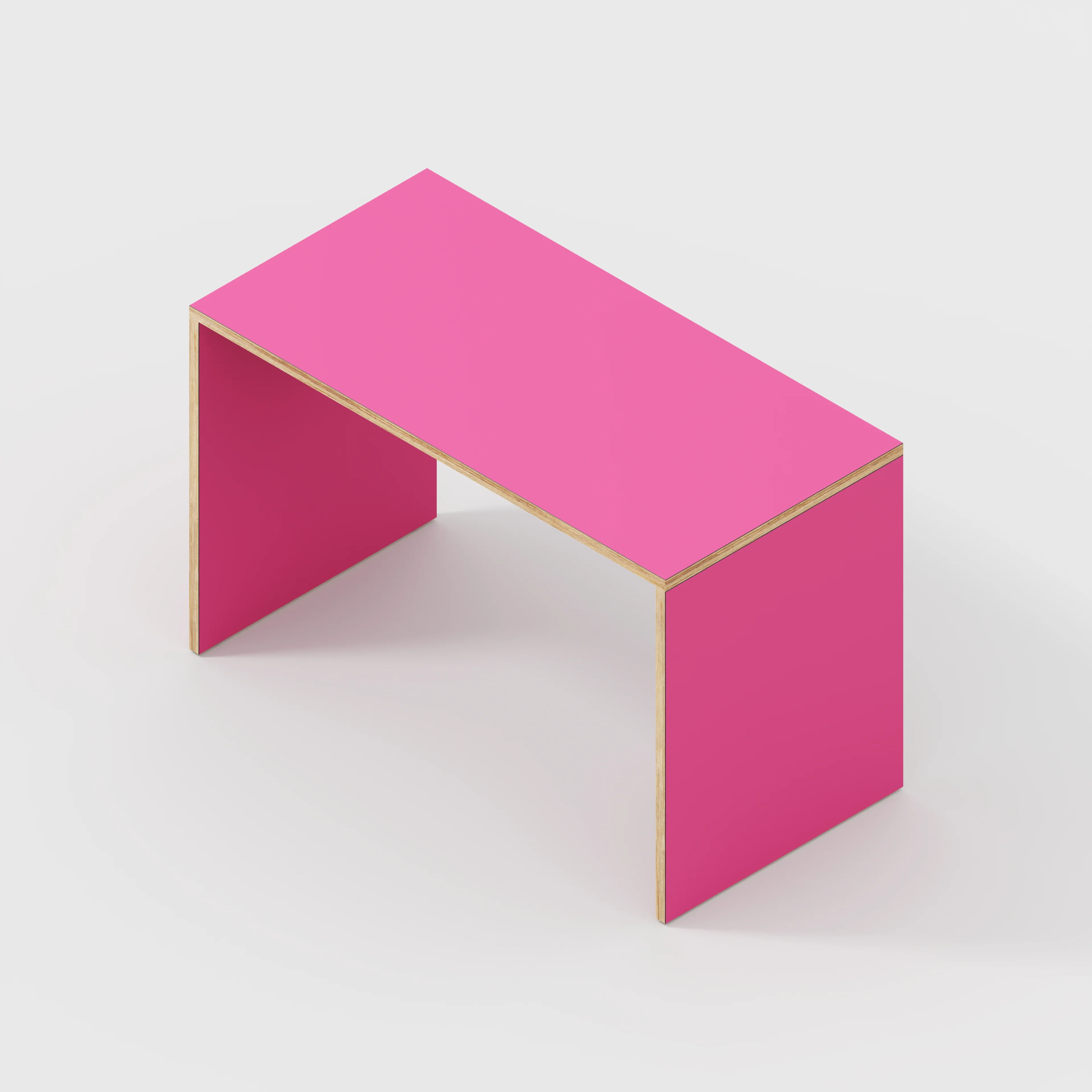 Plywood Desk with Solid Sides - Formica Juicy Pink - 1200(w) x 600(d) x 750(h) - Image 5