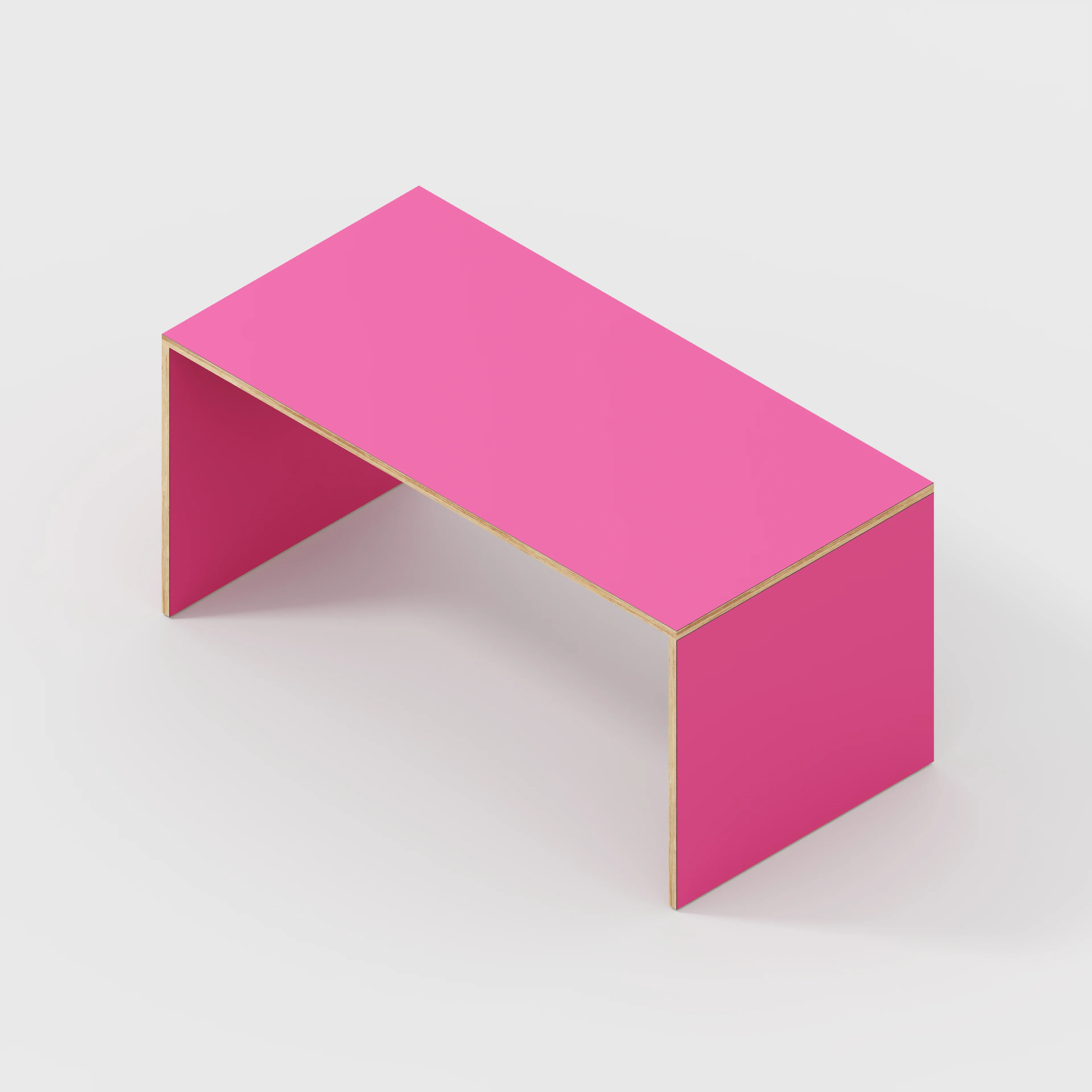 Plywood Desk with Solid Sides - Formica Juicy Pink - 1600(w) x 800(d) x 750(h) - Image 5