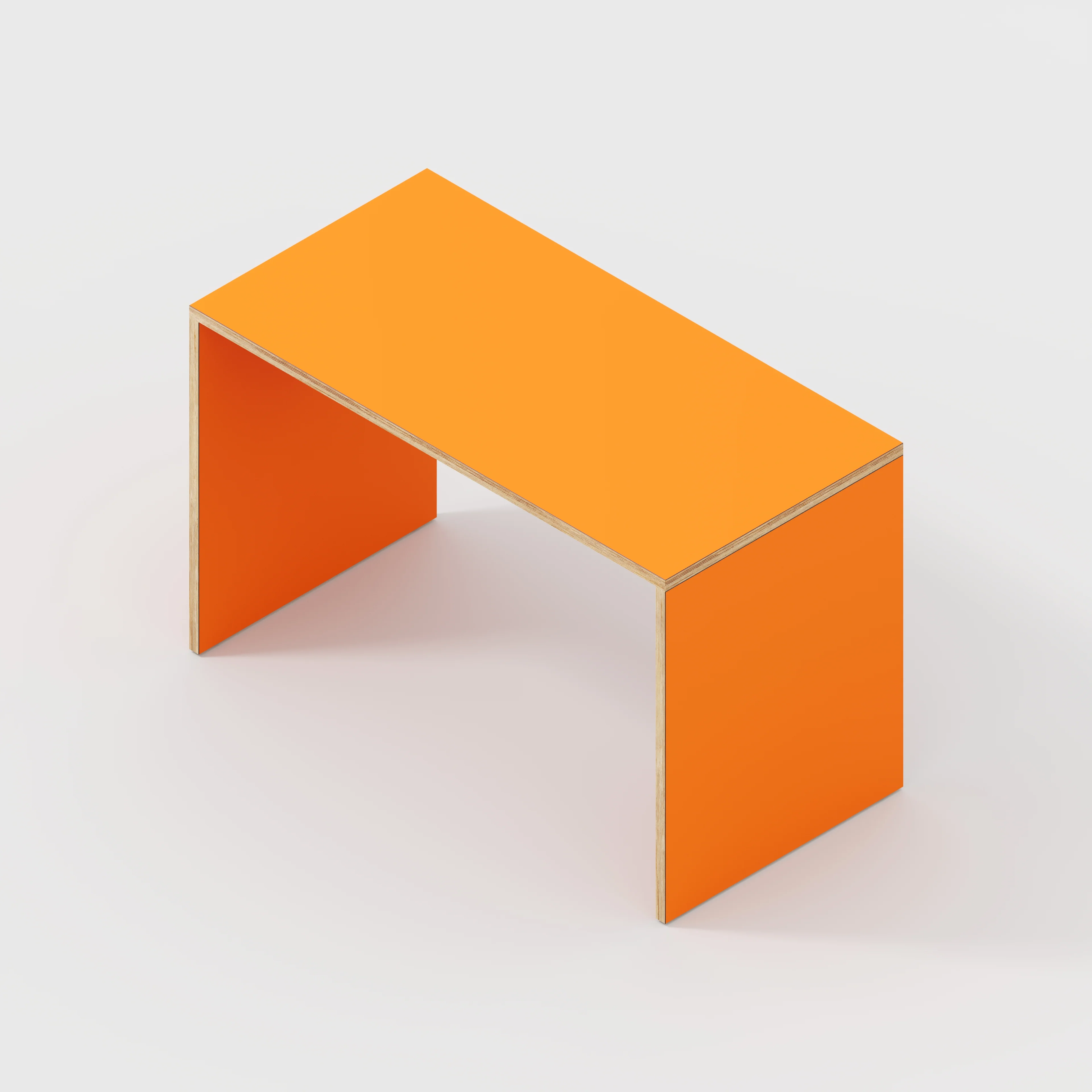 Plywood Desk with Solid Sides - Formica Levante Orange - 1200(w) x 600(d) x 750(h) - Image 5