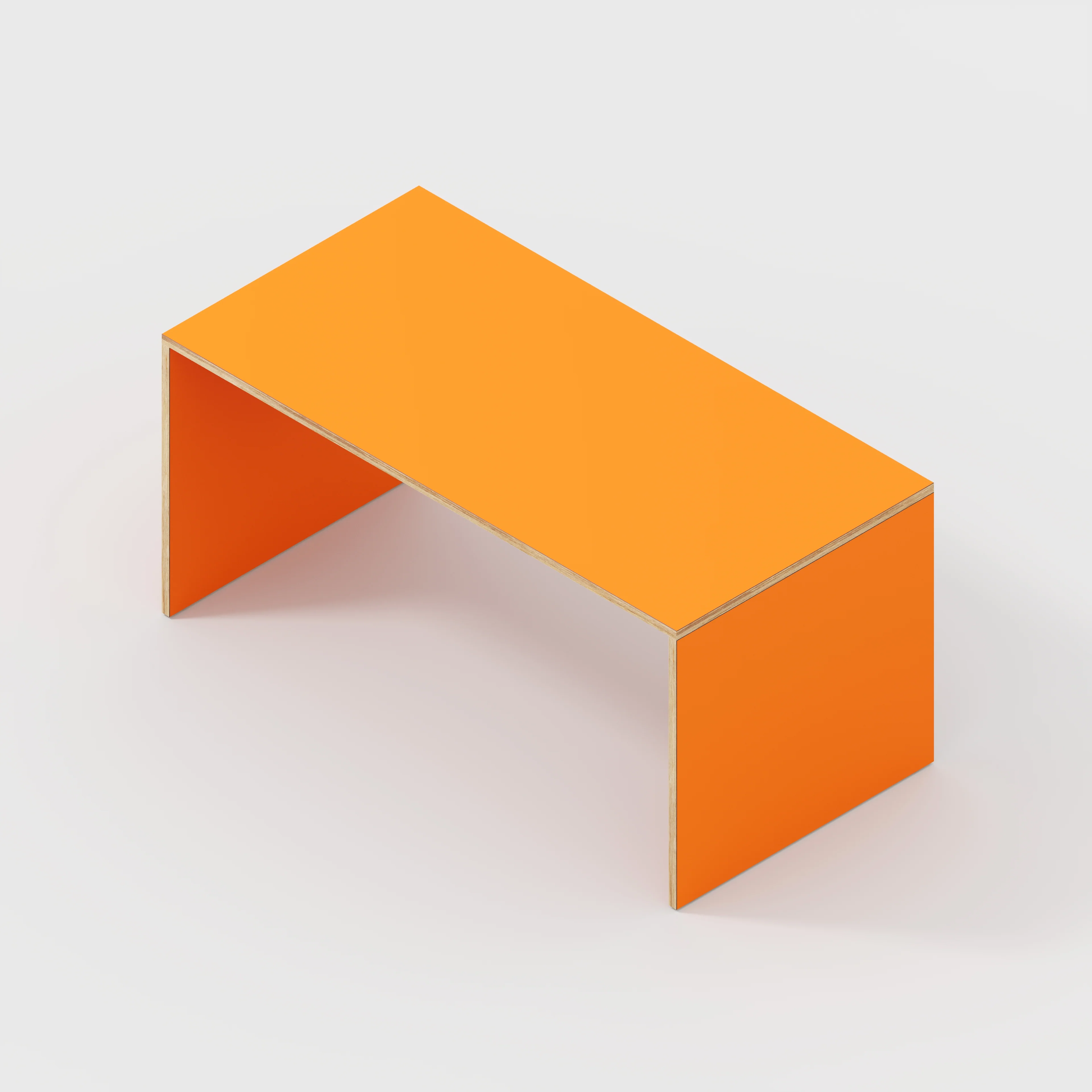 Plywood Desk with Solid Sides - Formica Levante Orange - 1600(w) x 800(d) x 750(h) - Image 5