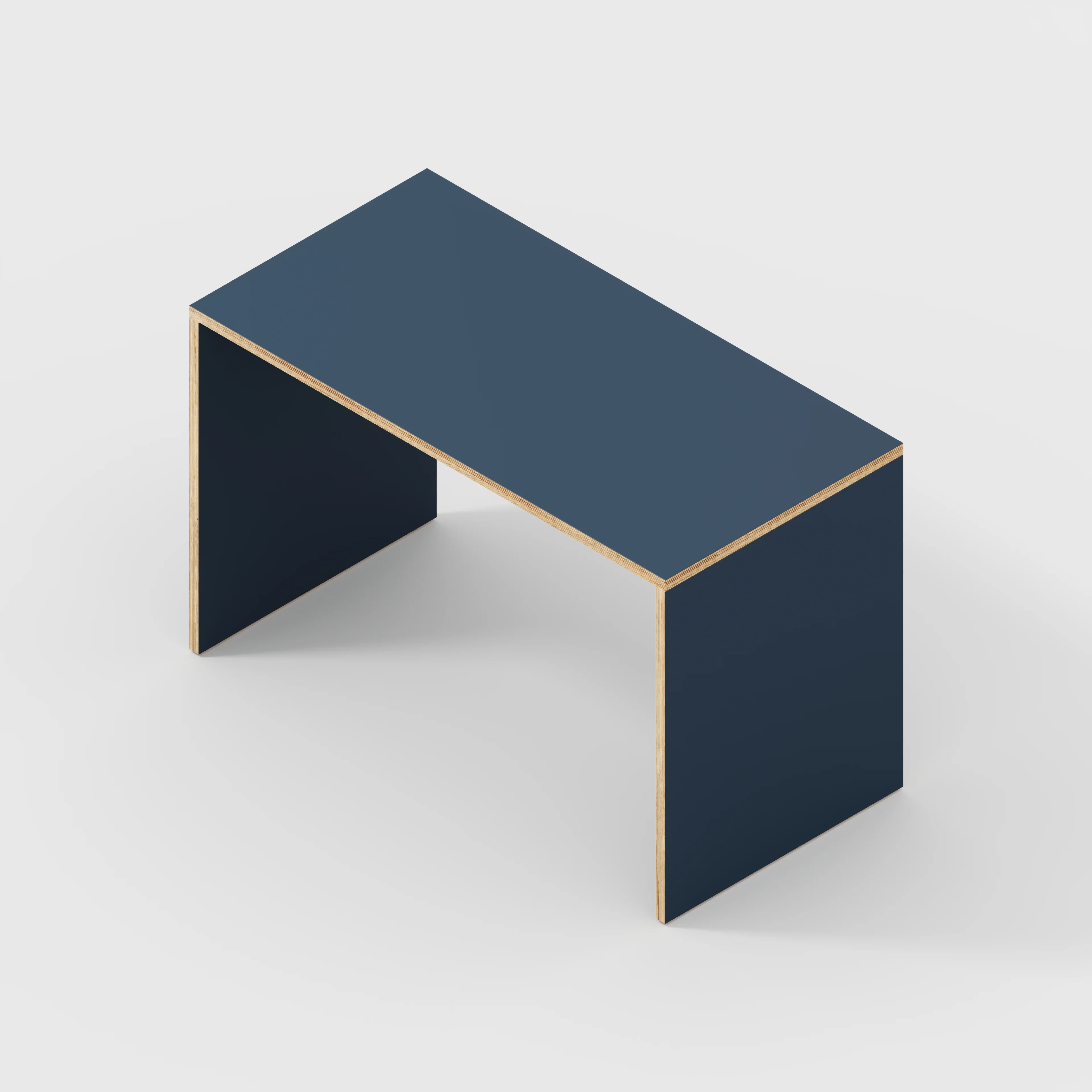Plywood Desk with Solid Sides - Formica Night Sea Blue - 1200(w) x 600(d) x 750(h) - Image 5