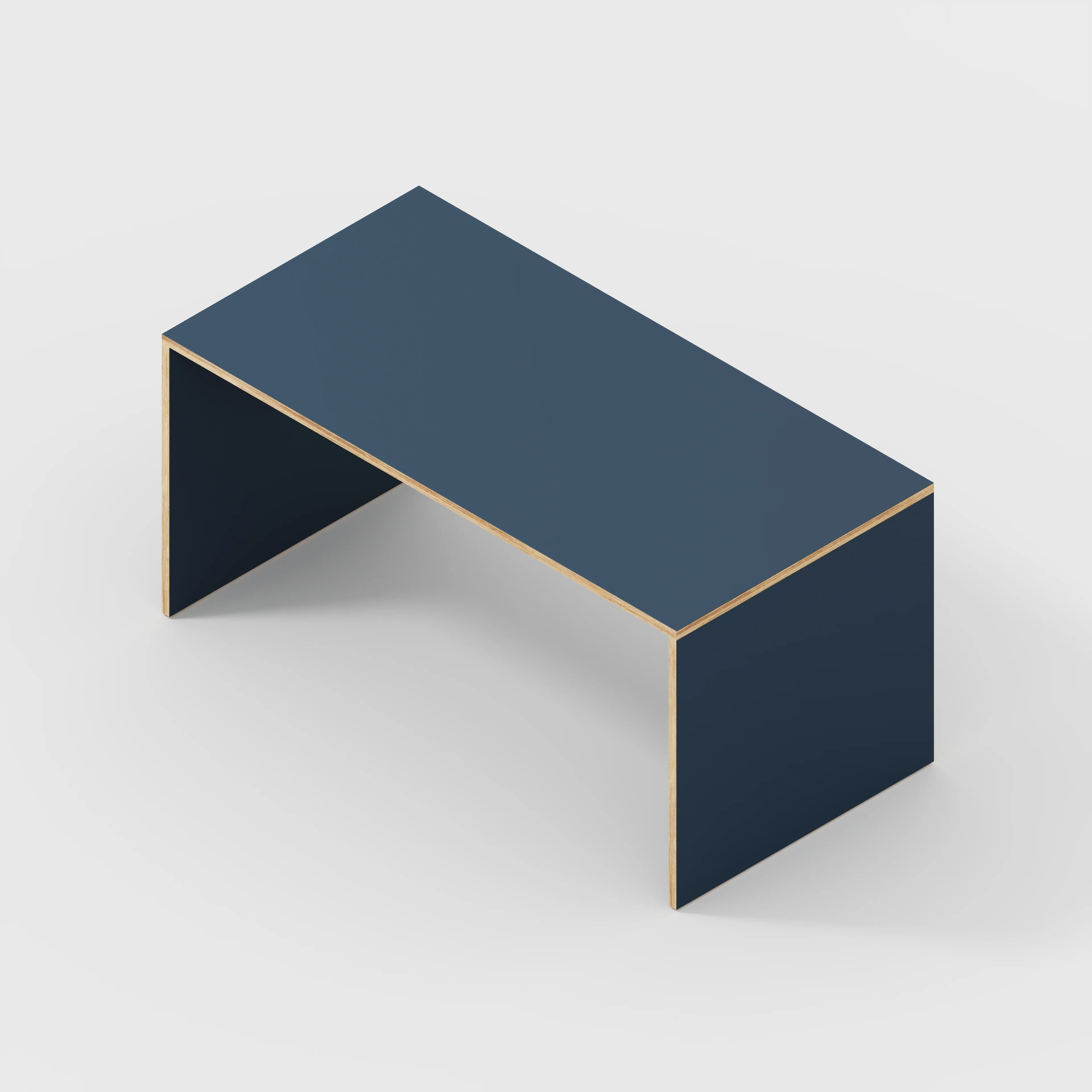 Plywood Desk with Solid Sides - Formica Night Sea Blue - 1600(w) x 800(d) x 750(h) - Image 5