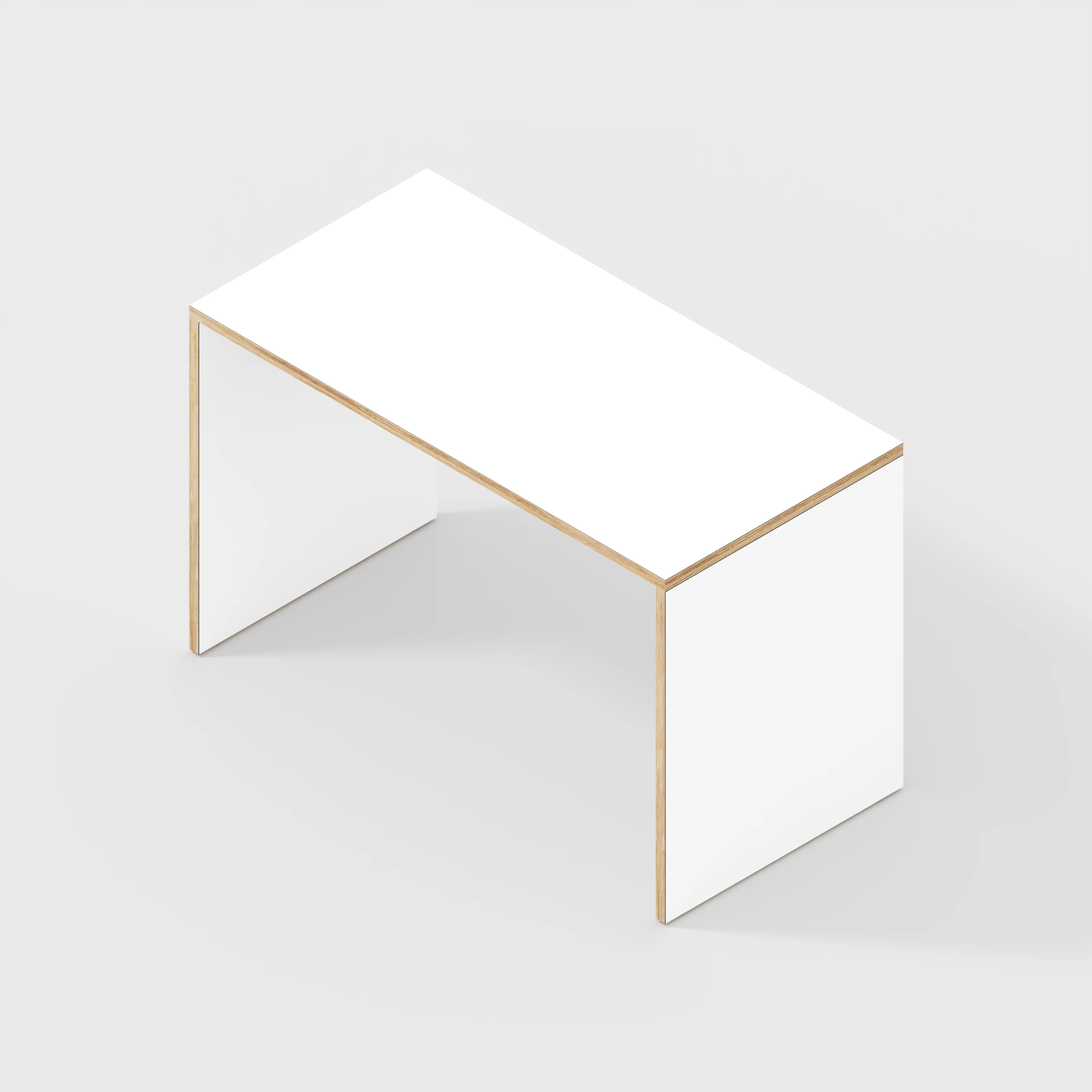 Plywood Desk with Solid Sides - Formica White - 1200(w) x 600(d) x 750(h) - Image 5