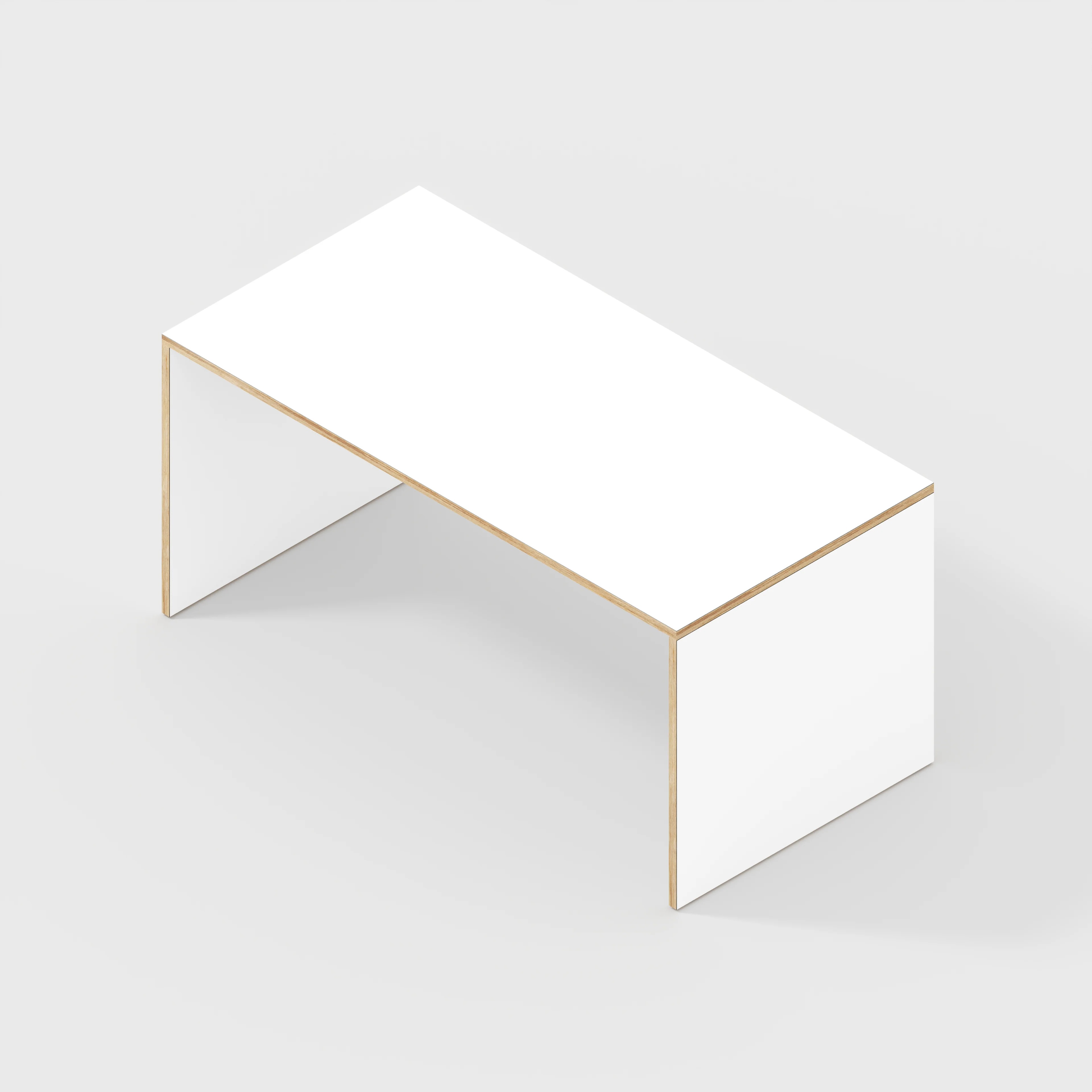 Plywood Desk with Solid Sides - Formica White - 1600(w) x 800(d) x 750(h) - Image 5