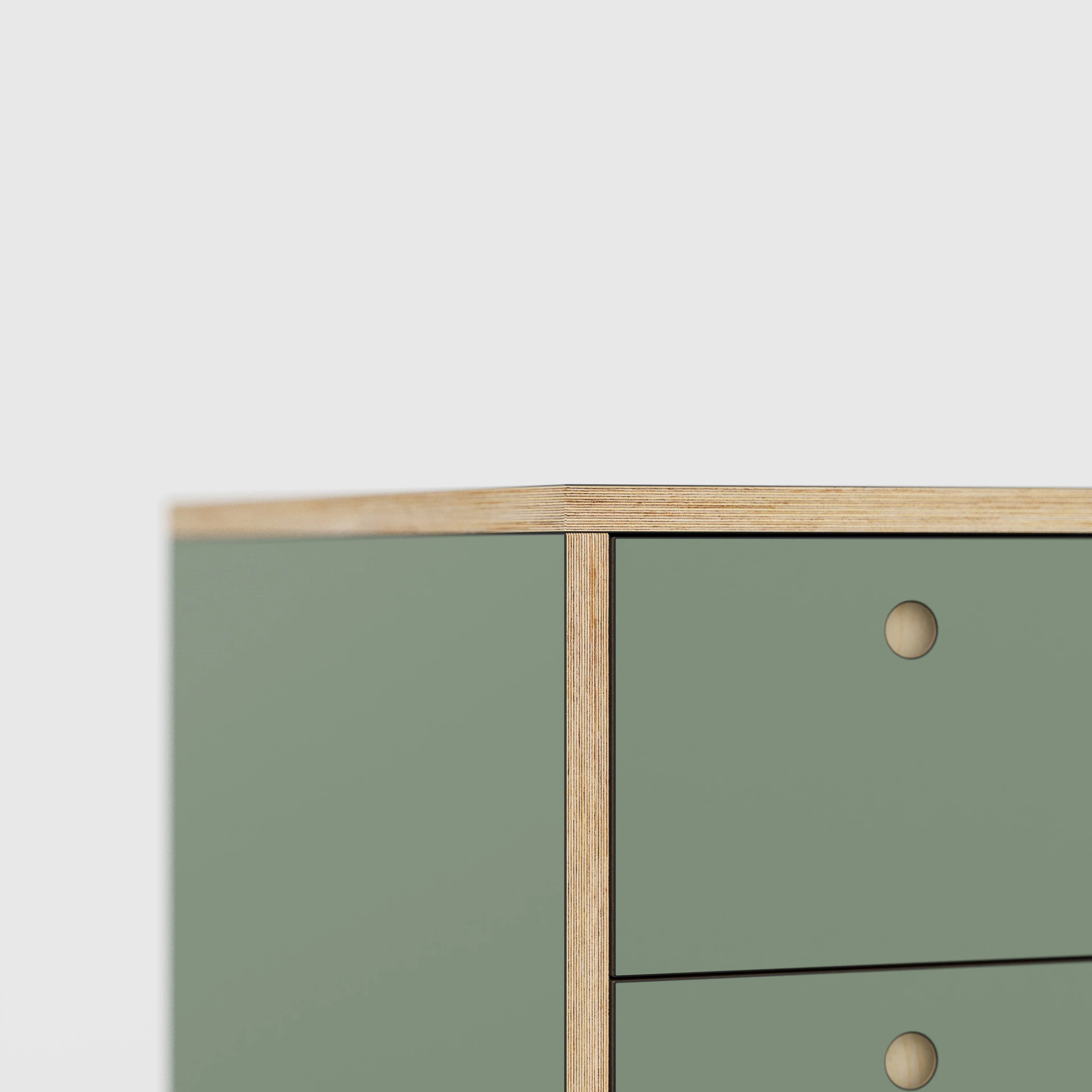 Plywood Desk with Storage Type 1 LH - Drawers - Formica Green Slate - 1600(w) x 800(d) x 750(h) - Image 4