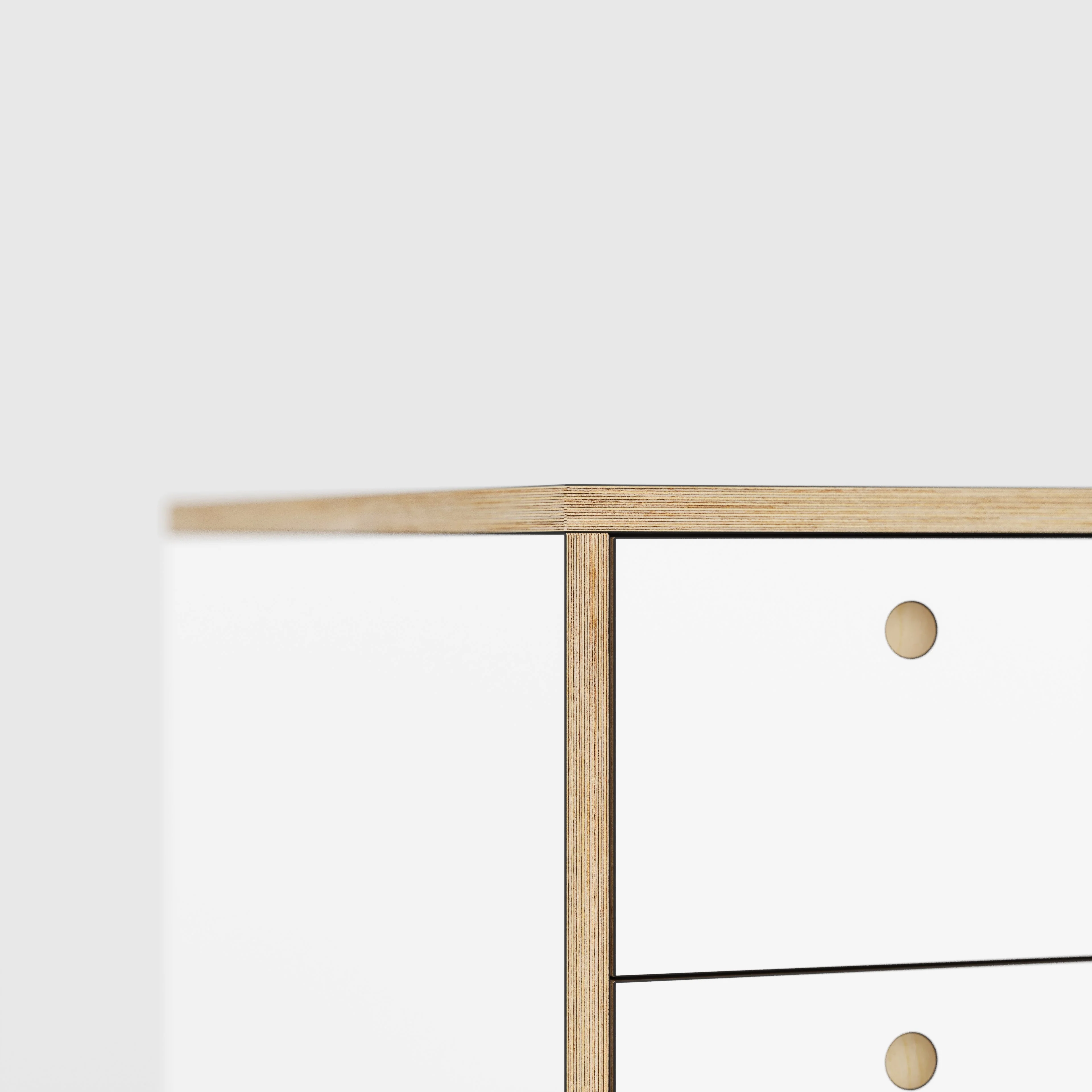 Plywood Desk with Storage Type 1 LH - Drawers - Formica White - 1600(w) x 800(d) x 750(h) - Image 4