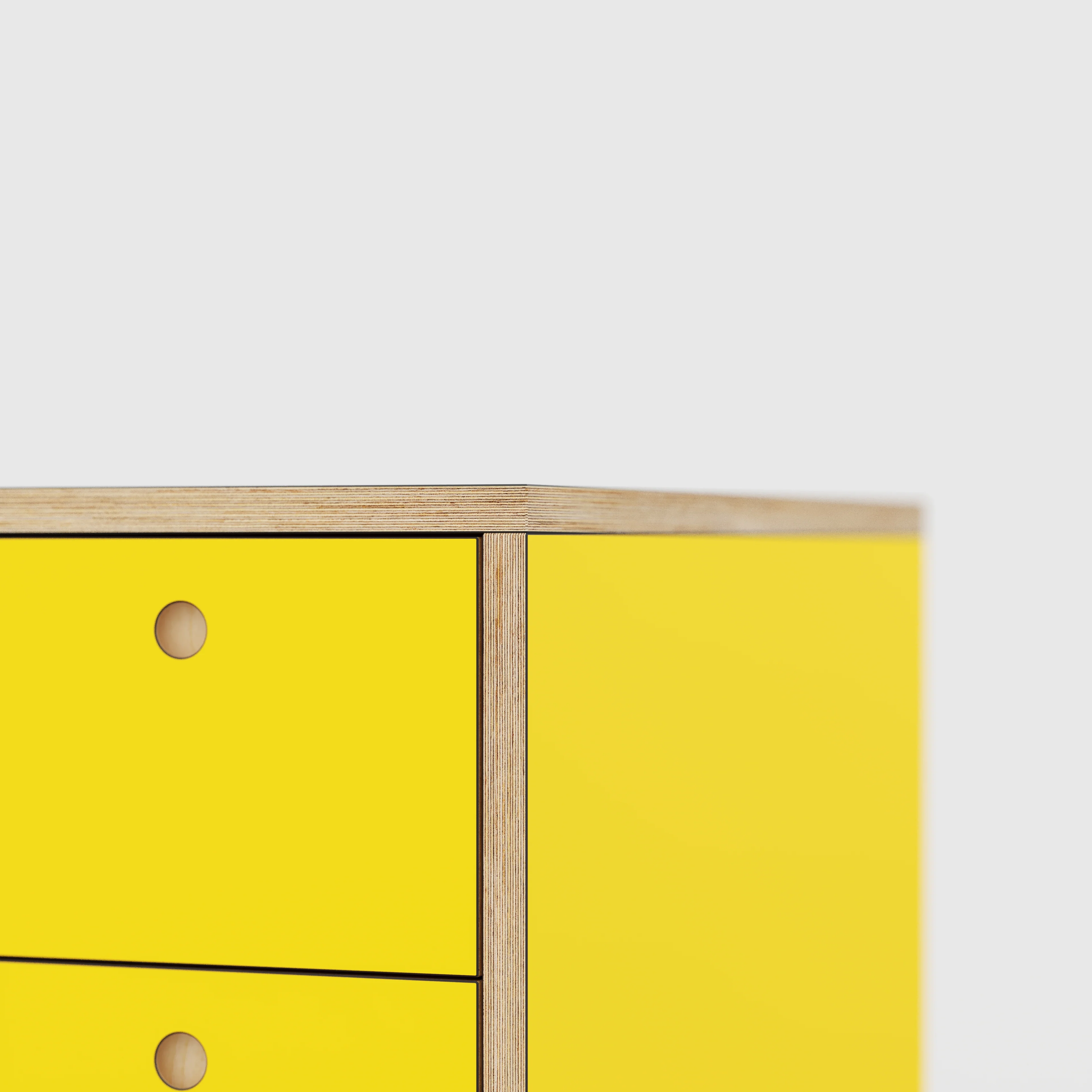 Plywood Desk with Storage Type 1 RH - Drawers - Formica Chrome Yellow - 2000(w) x 800(d) x 750(h) - Image 4