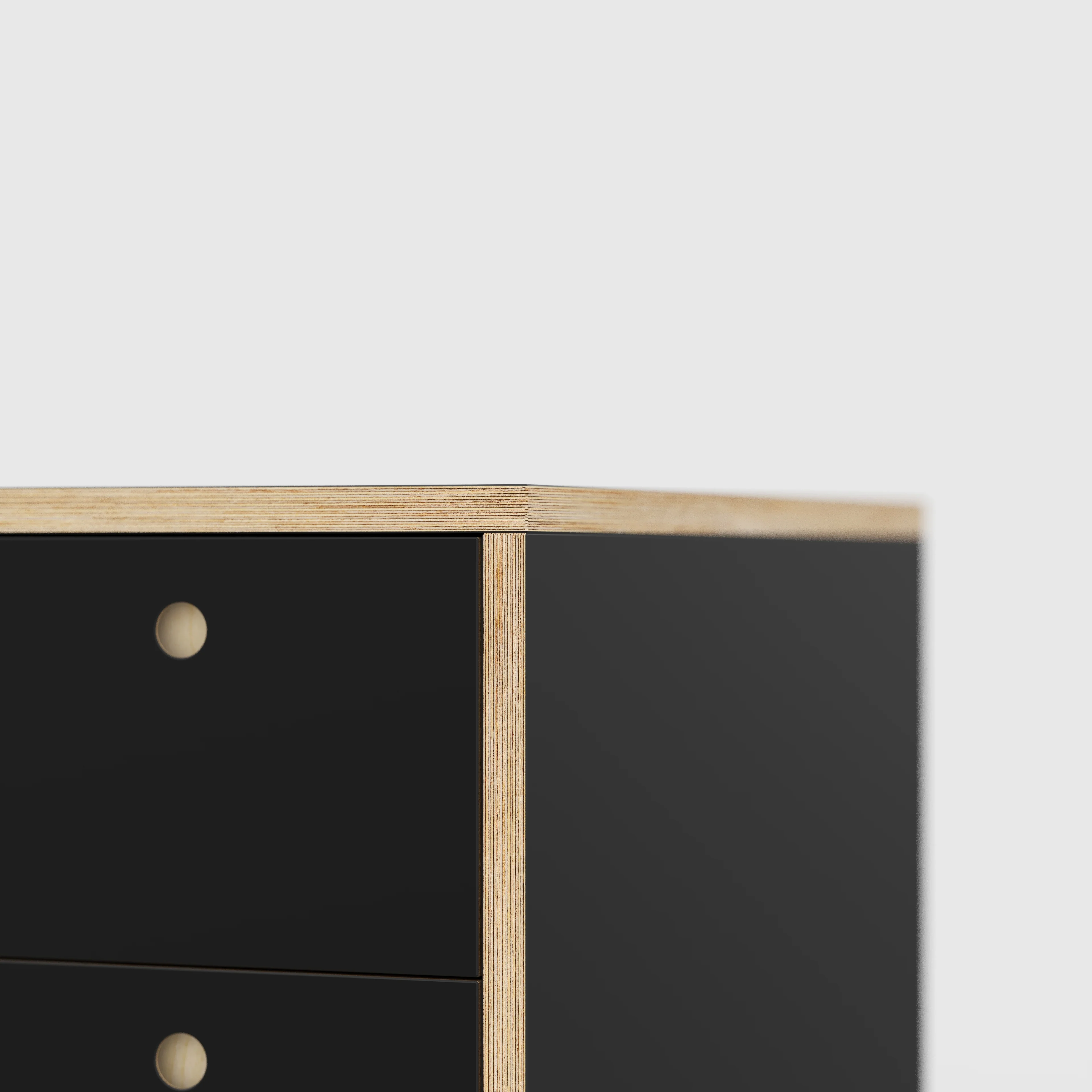 Plywood Desk with Storage Type 1 RH - Drawers - Formica Diamond Black - 1600(w) x 800(d) x 750(h) - Image 4