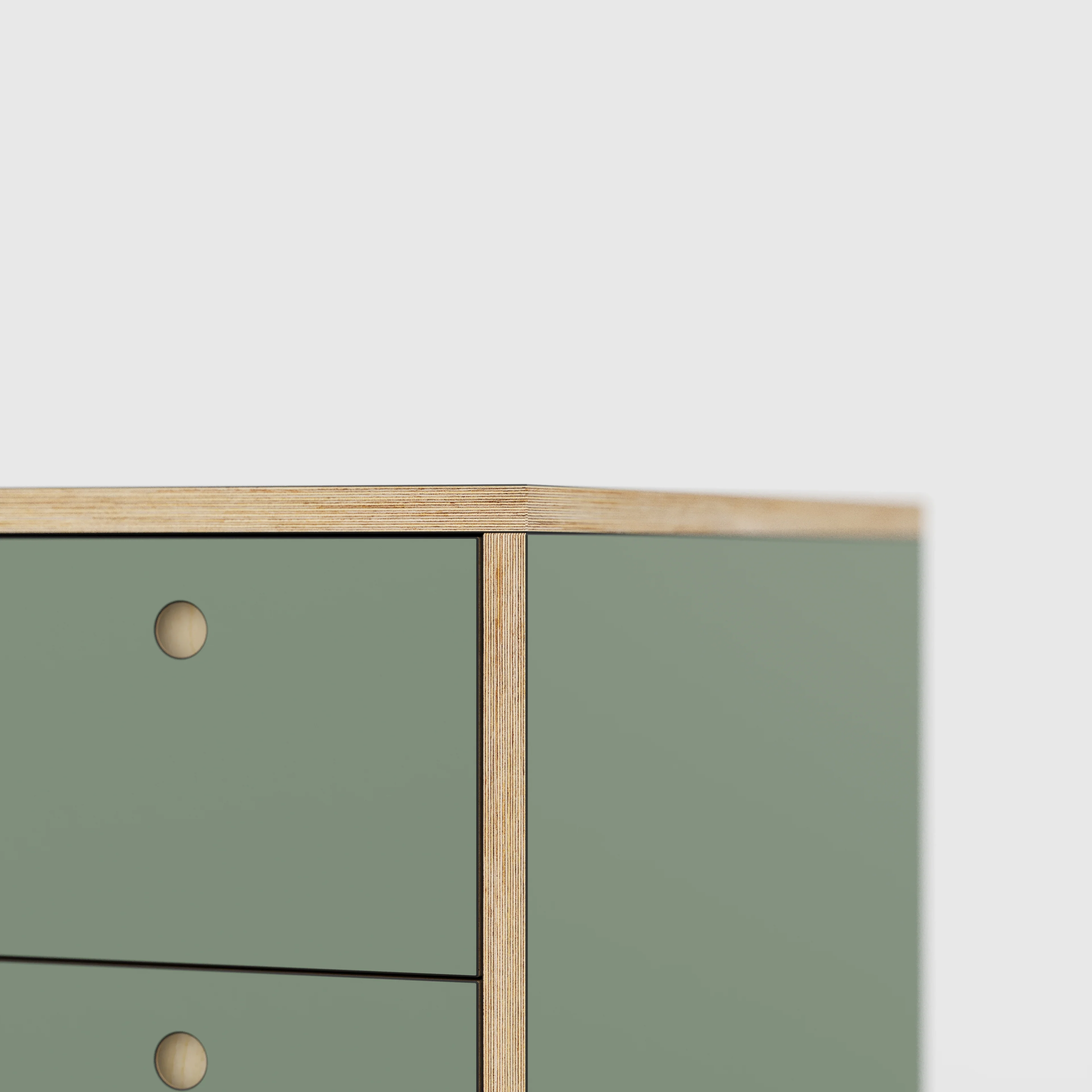 Plywood Desk with Storage Type 1 RH - Drawers - Formica Green Slate - 2000(w) x 800(d) x 750(h) - Image 4